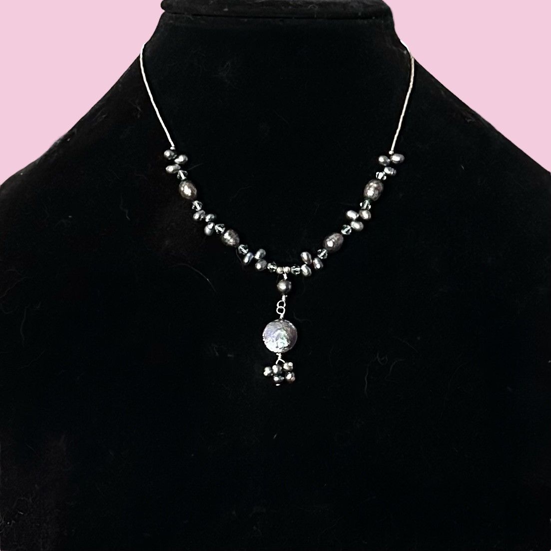 Vintage Vintage 925 Sterling silver abalone freshwater pearl necklac Size ONE SIZE - 1 Thumbnail
