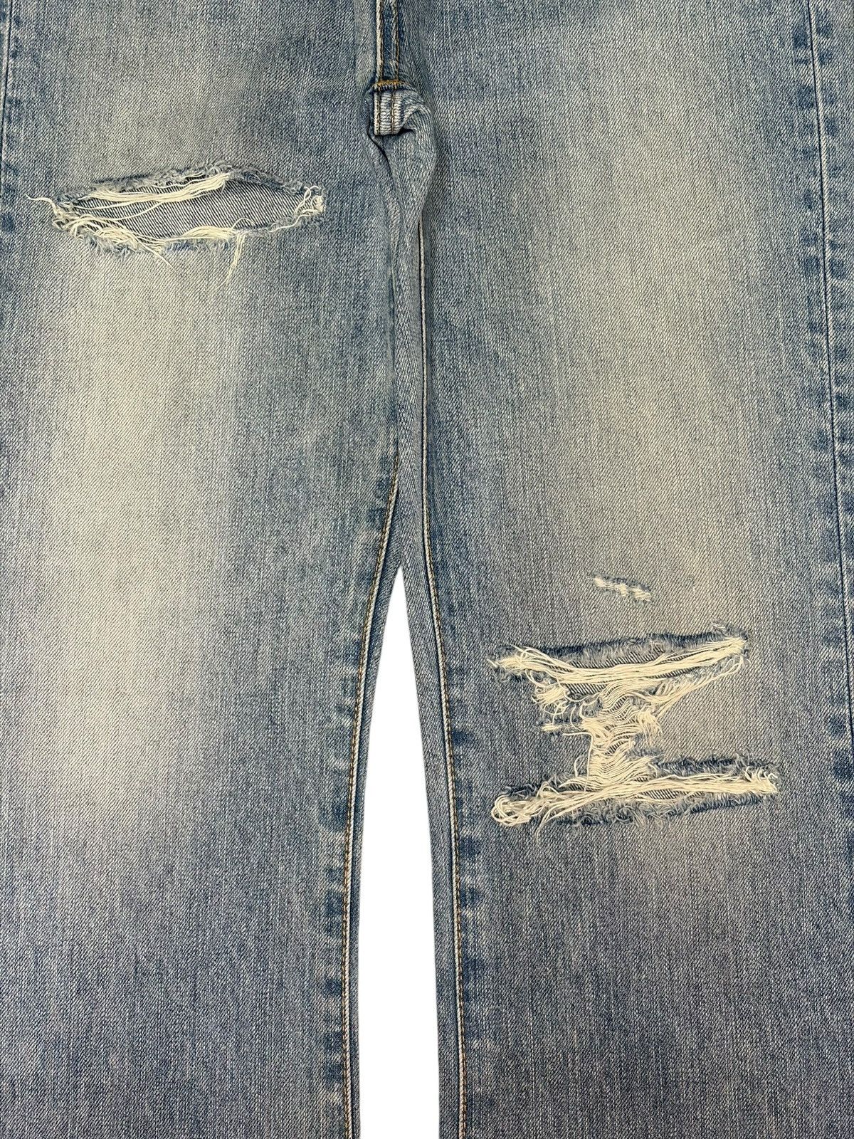 Hysteric Glamour Vintage Japanese Ungrid Faded Wash Distress Flare Jeans Size 28" / US 6 / IT 42 - 3 Thumbnail