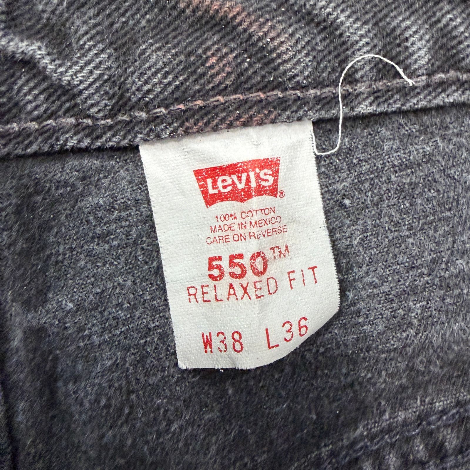 Levi's Vintage Levis 550 Jeans Men's 38x36 Black Relaxed Fit Denim Size US 38 / EU 54 - 4 Thumbnail