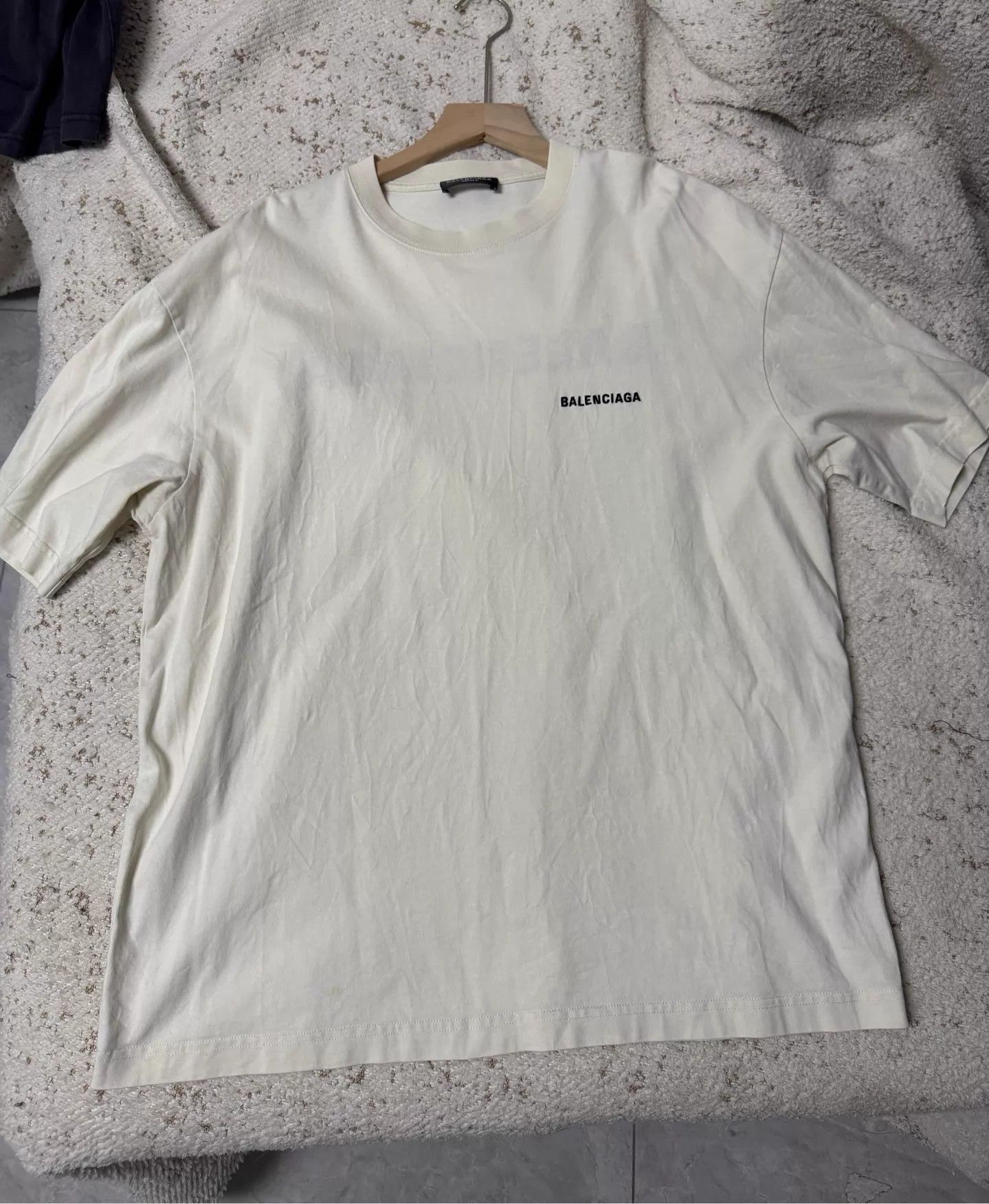 Balenciaga White Short-Sleeve Crewneck Shirt Size US M / EU 48-50 / 2 - 1 Thumbnail