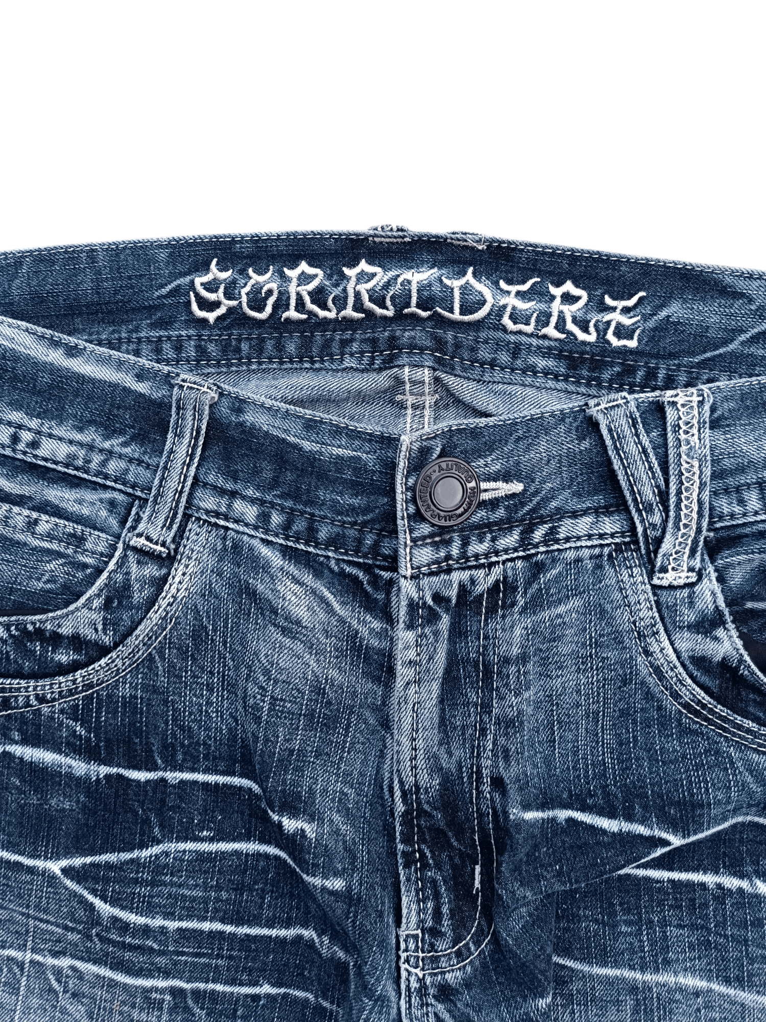 If Six Was Nine FLARED💥SORRIDERE WHISKERS FADED DENIM PANT Size US 34 / EU 50 - 13 Thumbnail
