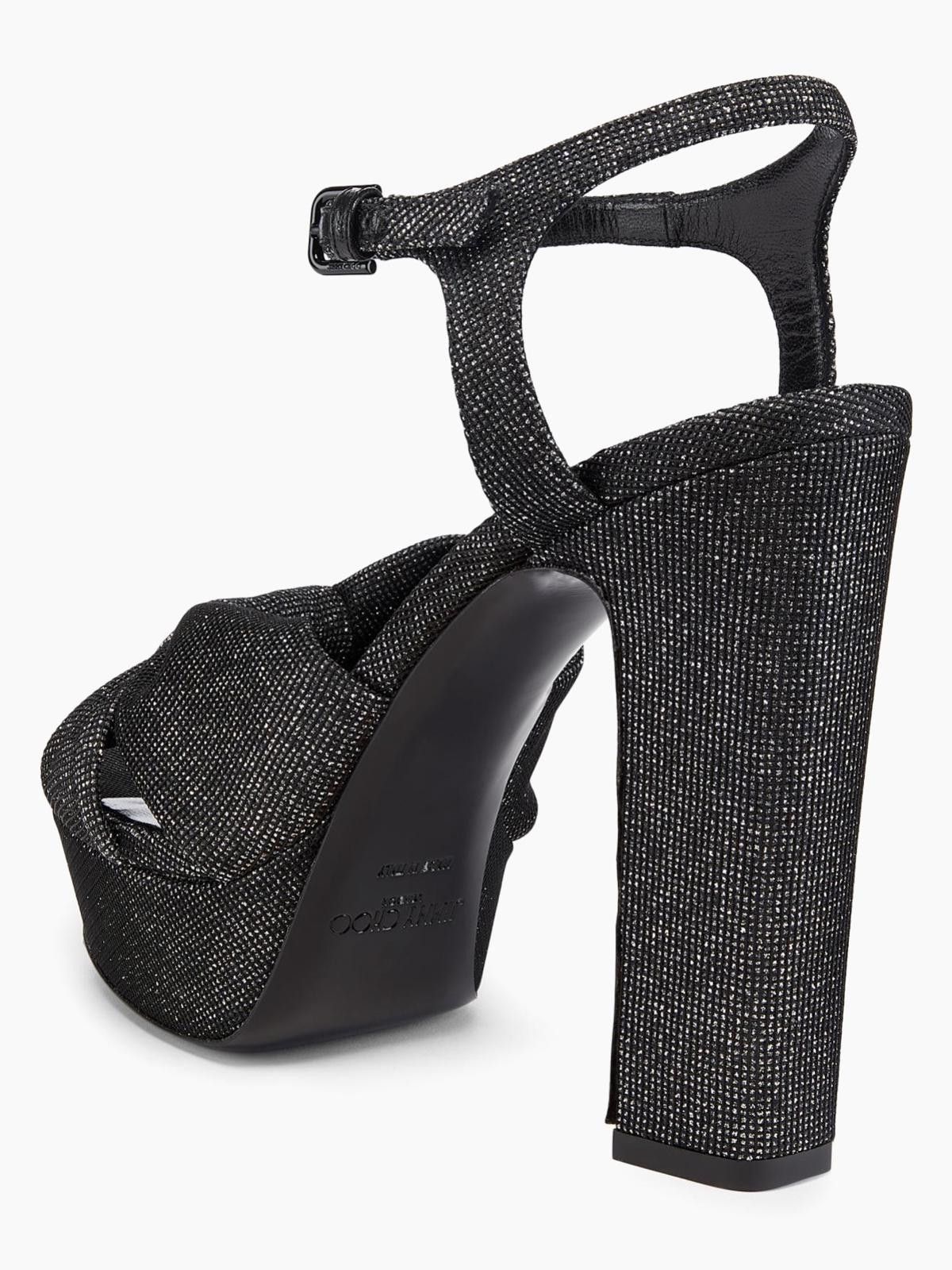 Jimmy Choo Jimmy Choo Black Glitter Platform High Heel Sandals Size US 7 / IT 37 - 2 Thumbnail