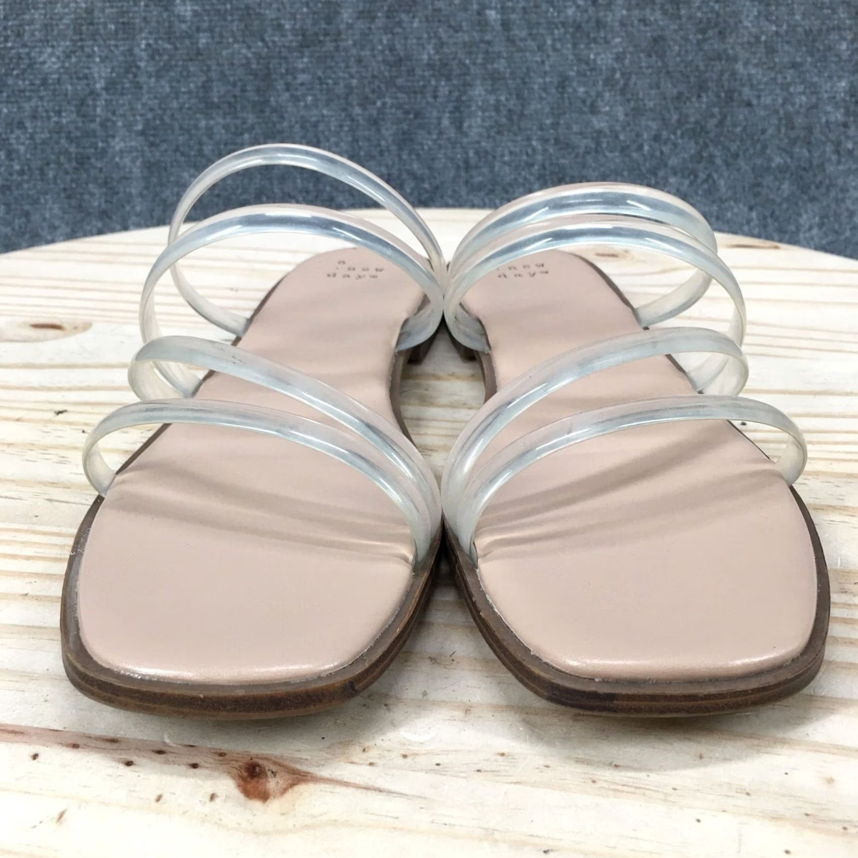 Vintage A New Day Sandals Womens 9 Strappy Slide Casual Flats Slip On Tan Open Toe Size US 9 / IT 39 - 7 Thumbnail