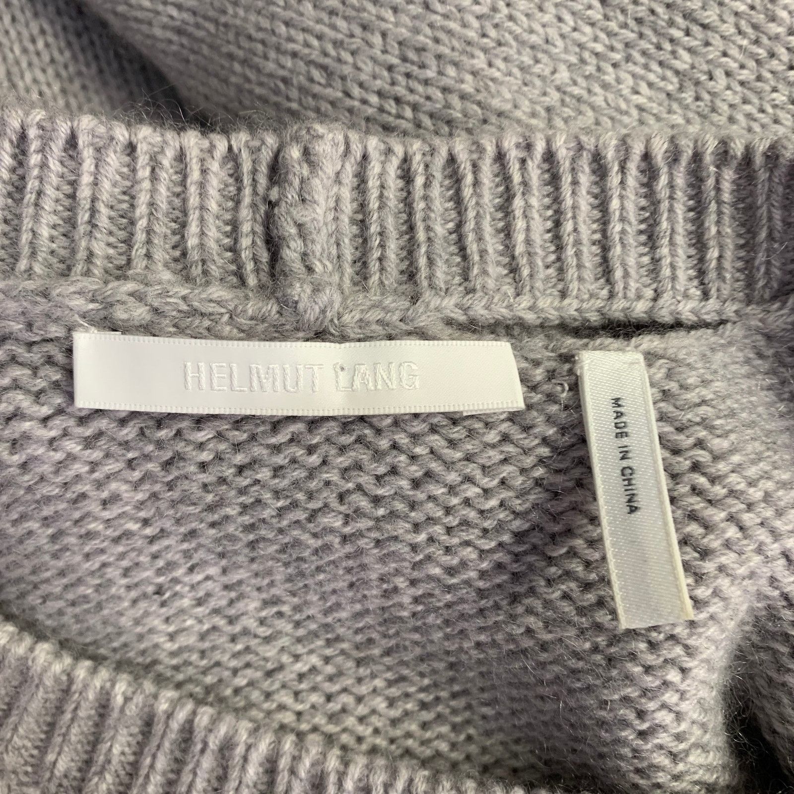 Helmut Lang Grey Wool Yak Cashmere Knit Distressed Crew Neck Sweater Size L / US 10 / IT 46 - 6 Thumbnail