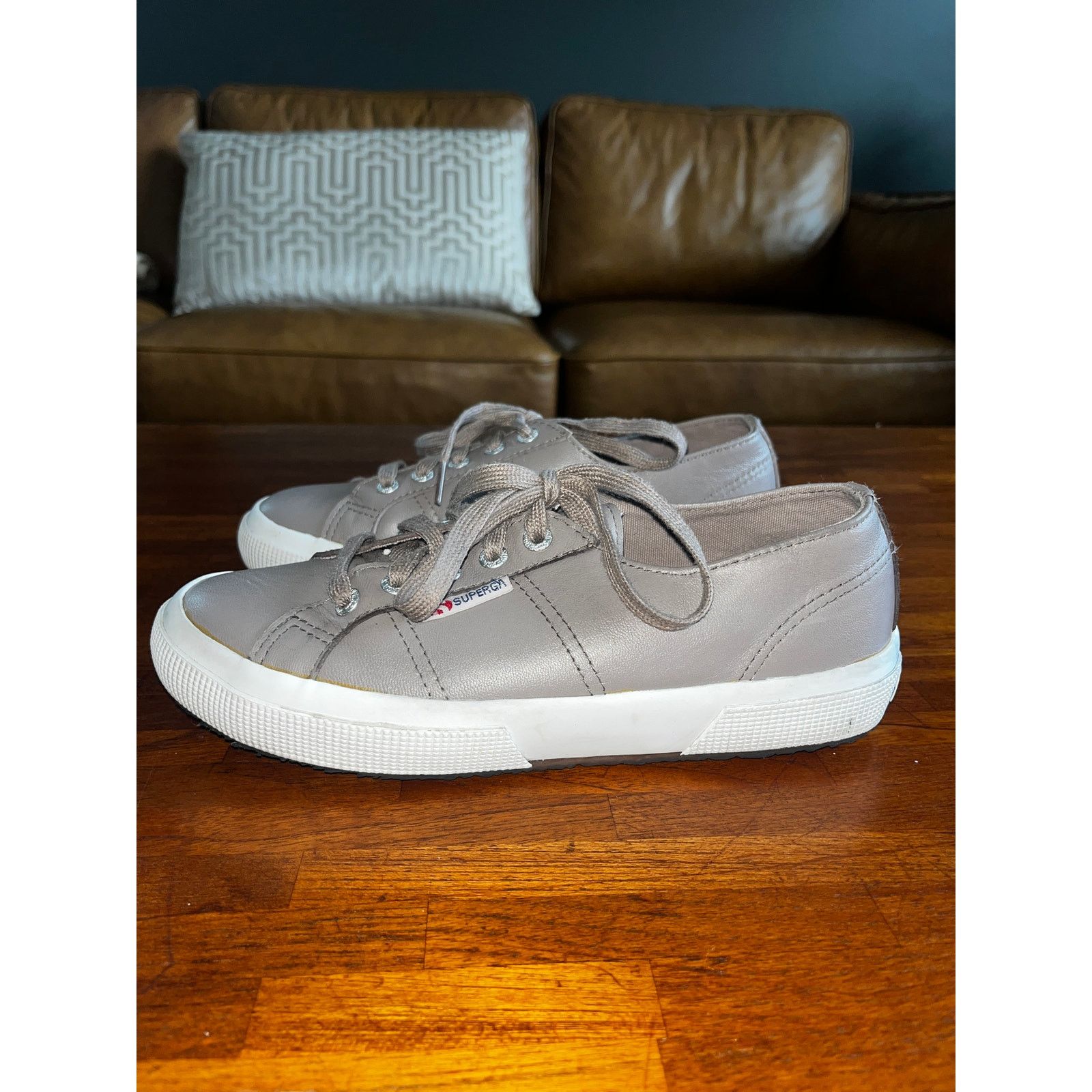 Superga Superga 2750 Leather Low Top Comfort Sneaker Gray M6/W7.5 Size US 7.5 / IT 37.5 - 2 Thumbnail