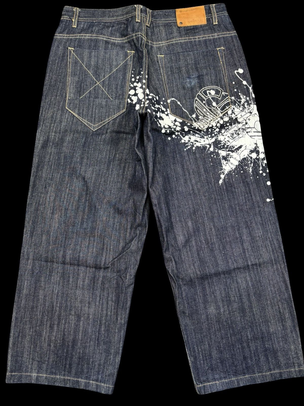 Pelle Pelle 💥Super BAGGY💥pellepelle Marc Buchanan Paint Spash Denim F876 Size US 36 / EU 52 - 1 Thumbnail