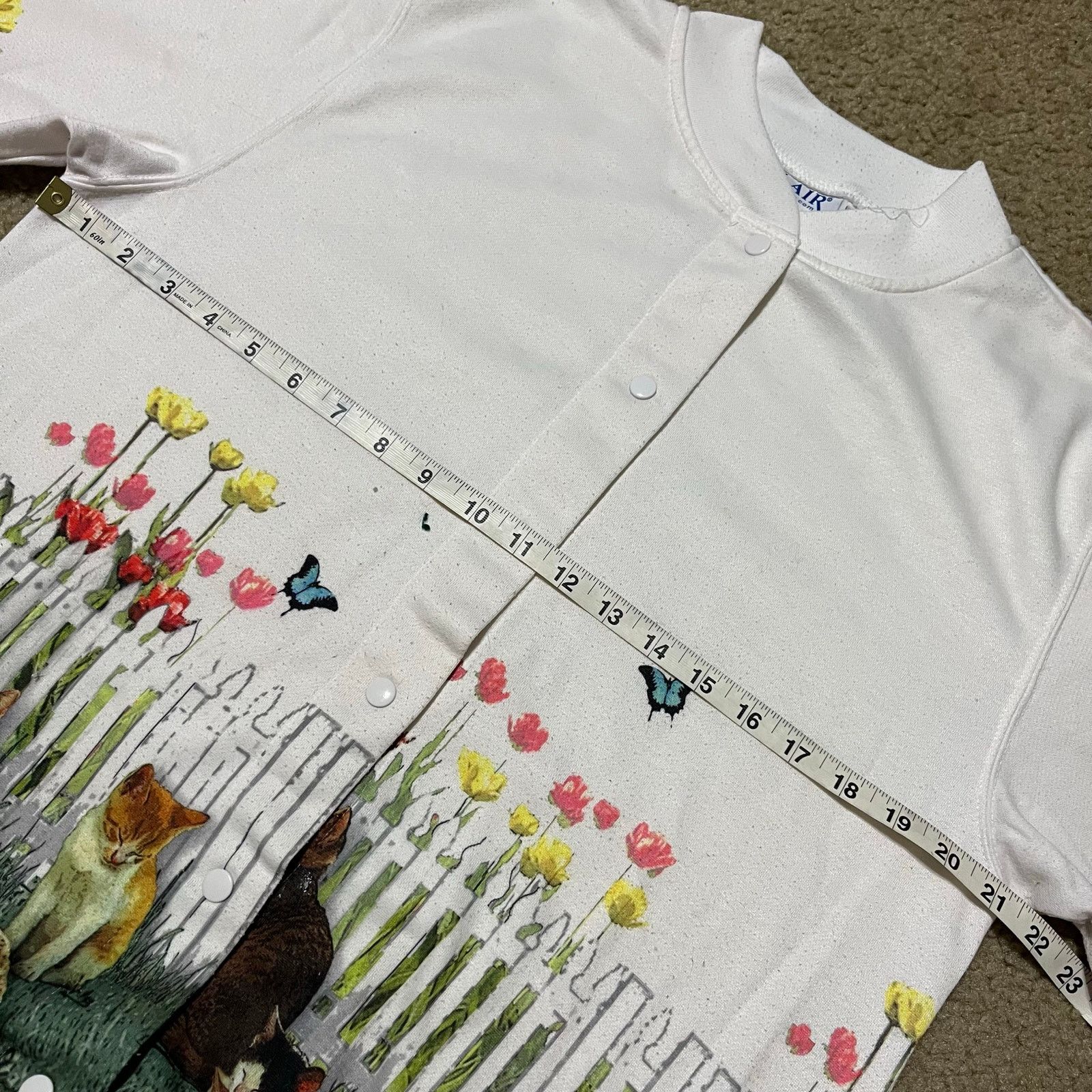 Other Blair Cat Garden Scene Button Cardigan Sweatshirt Medium Size M / US 6-8 / IT 42-44 - 5 Thumbnail