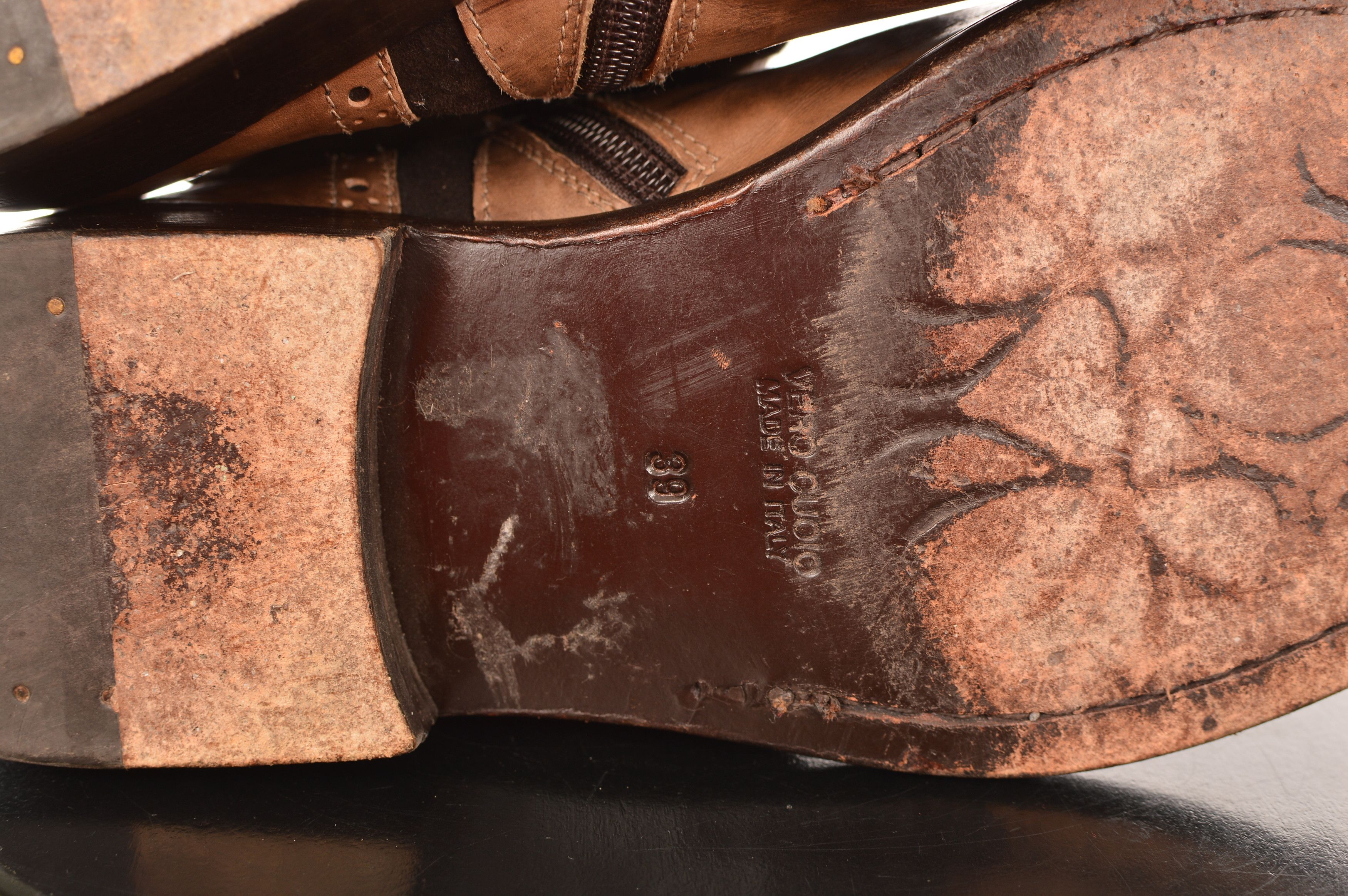 Jo Ghost Jo Ghost Brown Leather Croc Boots Size US 6 / EU 39 - 8 Thumbnail