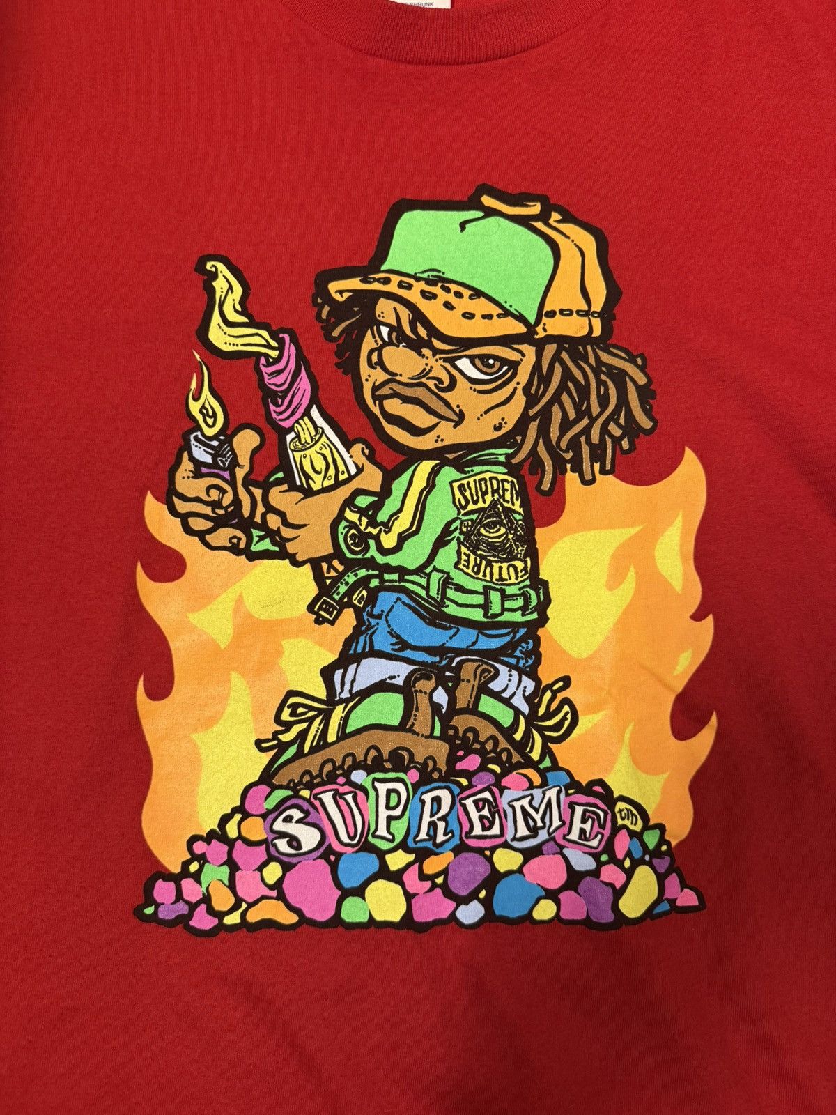 Supreme Supreme FW19 Flames S/S Top Red Size L Never Worn Size US L / EU 52-54 / 3 - 2 Thumbnail