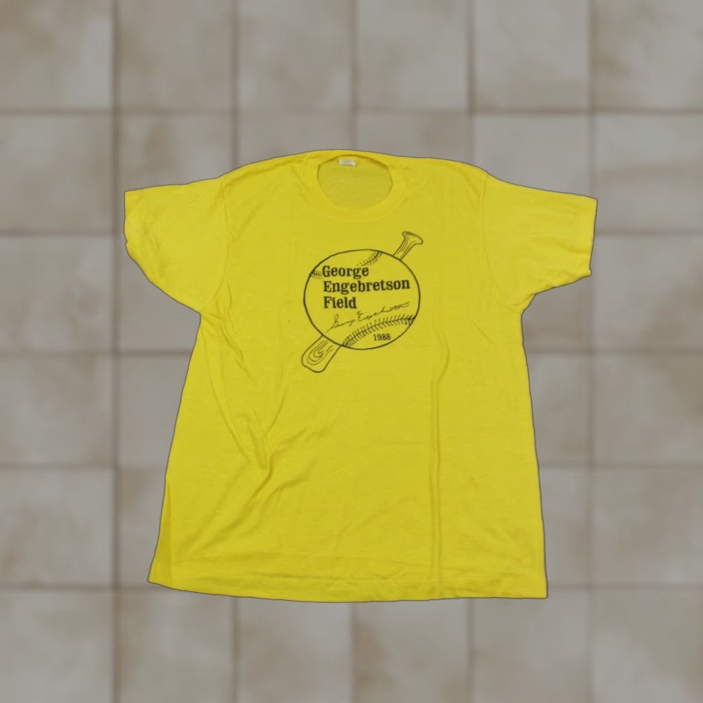 Vintage VINTAGE Screen Star Baseball Shirt Mens L Yellow 80s Made in USA Field Logo Short Sleeve Crew Neck Cotton Polyester Knit 2-3 Day Ships Mens Size US L / EU 52-54 / 3 - 1 Thumbnail