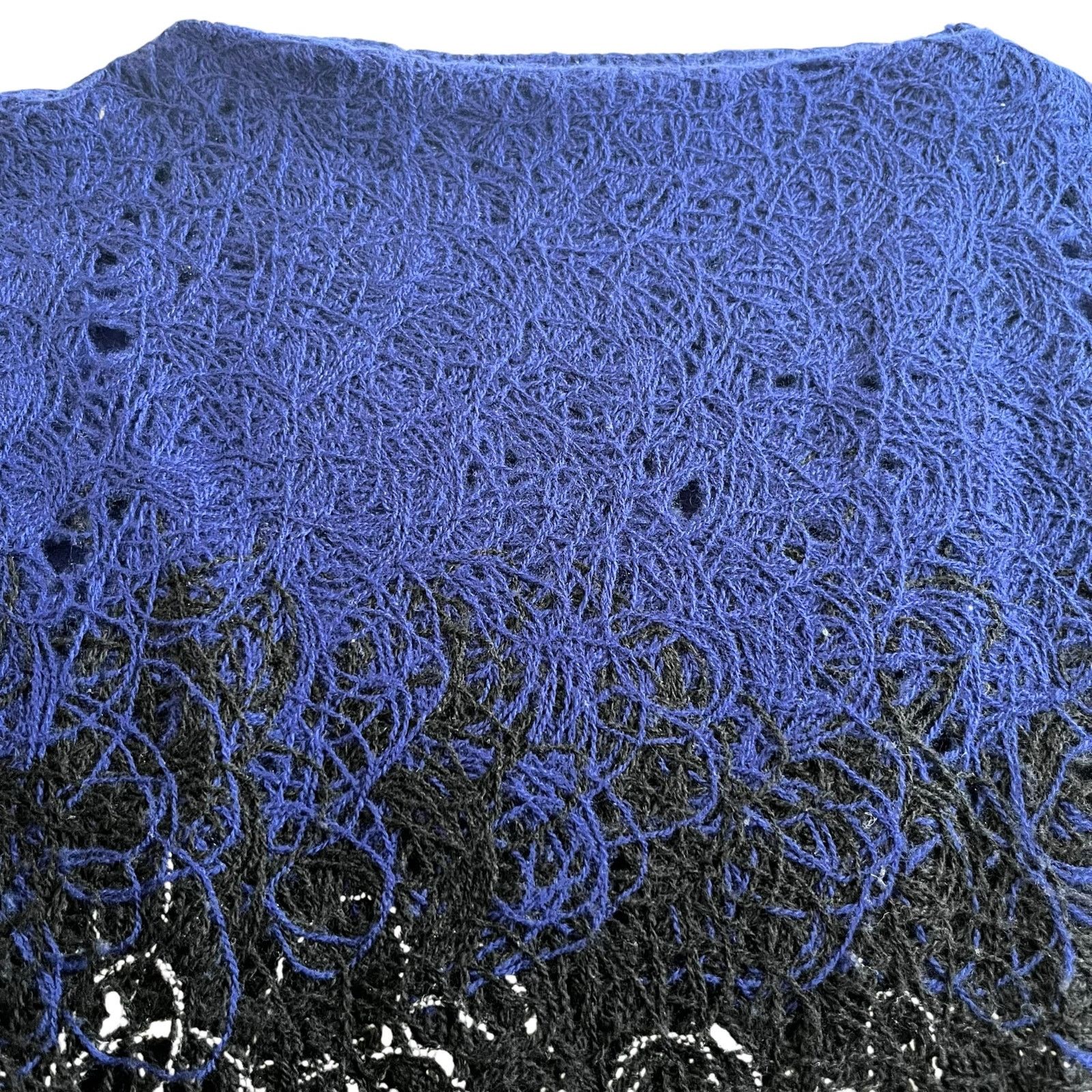 Other PierAntonio Gaspari Blue Black Ombre Embroidered Wool Top Size M / US 6-8 / IT 42-44 - 7 Thumbnail