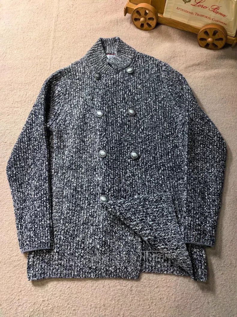 Brunello Cucinelli Brunello Cucinelli Furry double-breasted sweater Size US XL / EU 56 / 4 - 2 Thumbnail