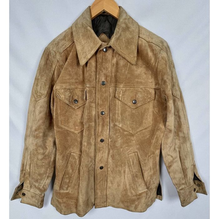 Mcgregor Vintage 60s McGregor Tan Suede Snap-Button Jacket Men's