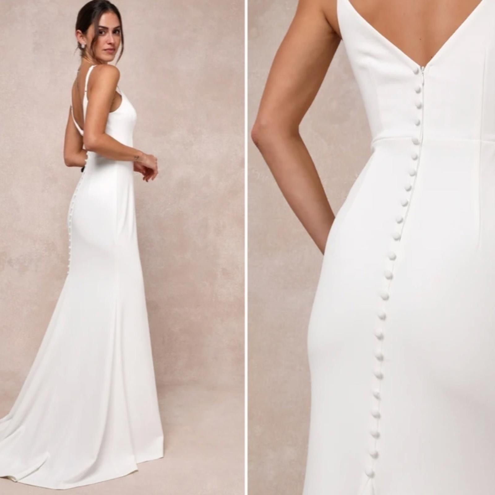 Lulus LULU's Bridal Wedding Chic Sexy Elegant Mermaid Gown Size L / US 10 / IT 46 - 3 Thumbnail