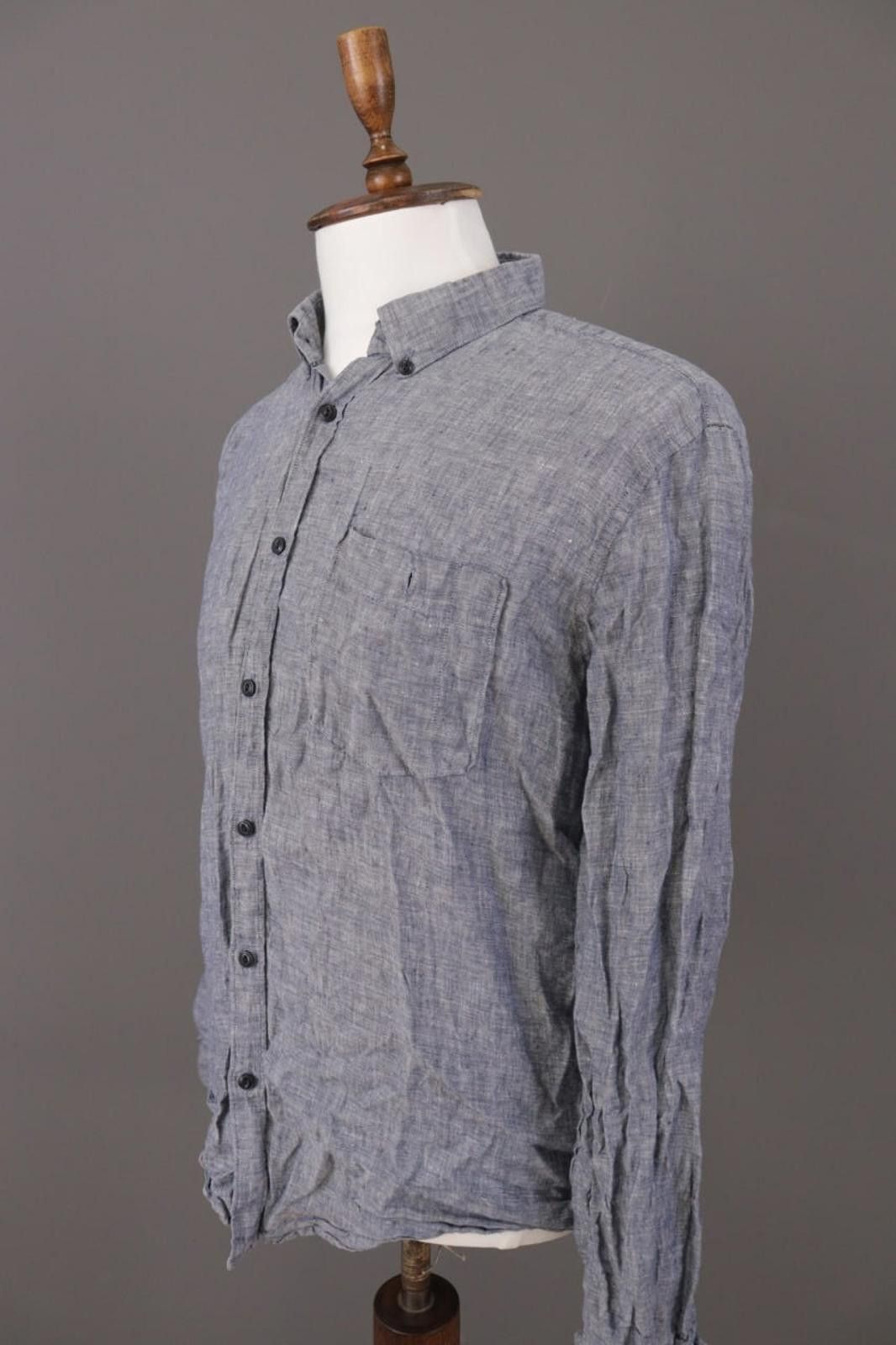 Barbour Beacon Brand Barbour Gray Slim Fit Linen Casual Shirt Size L Size US L / EU 52-54 / 3 - 6 Thumbnail