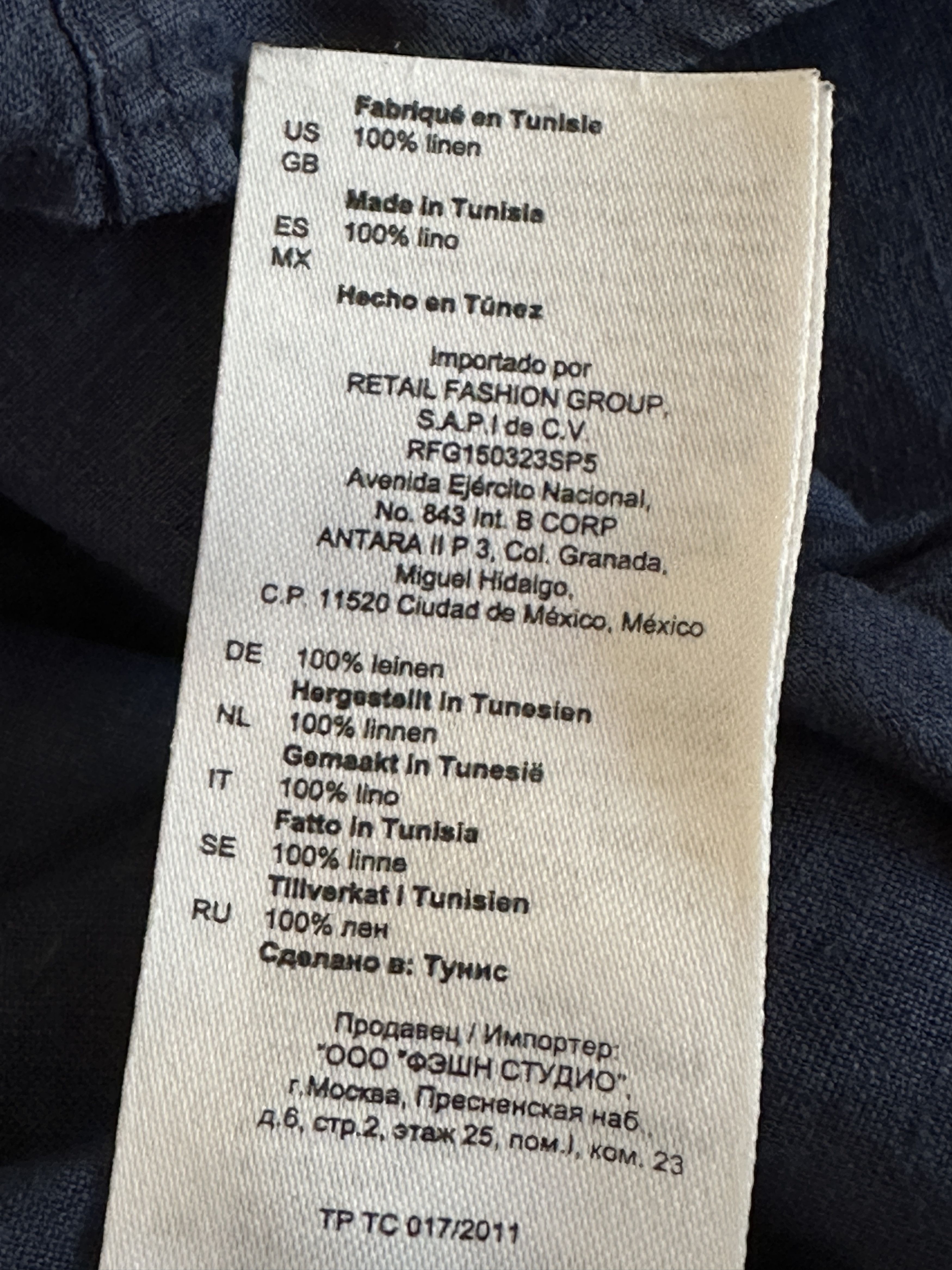 Sandro Sandro Navy Linen Shirt Size US S / EU 44-46 / 1 - 4 Thumbnail