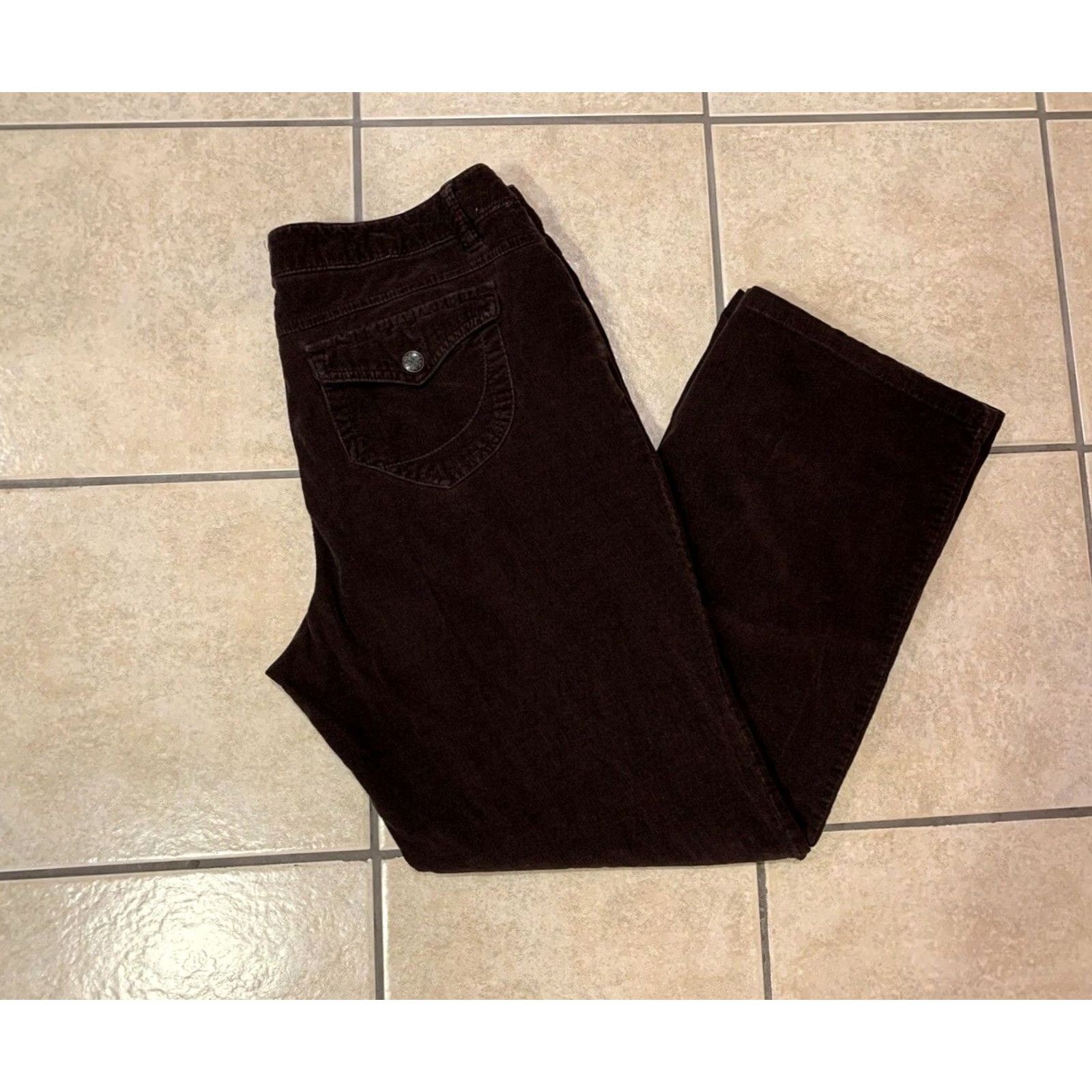 Vintage VINTAGE Dressbarn Women's Pants Brown Corduroy Wide Leg 35x30 Regular Inseam 30 Fall Spring Winter Workwear Casual Travel Mens Womens Girls Boys Size 36" / US 14 / IT 50 - 2 Thumbnail
