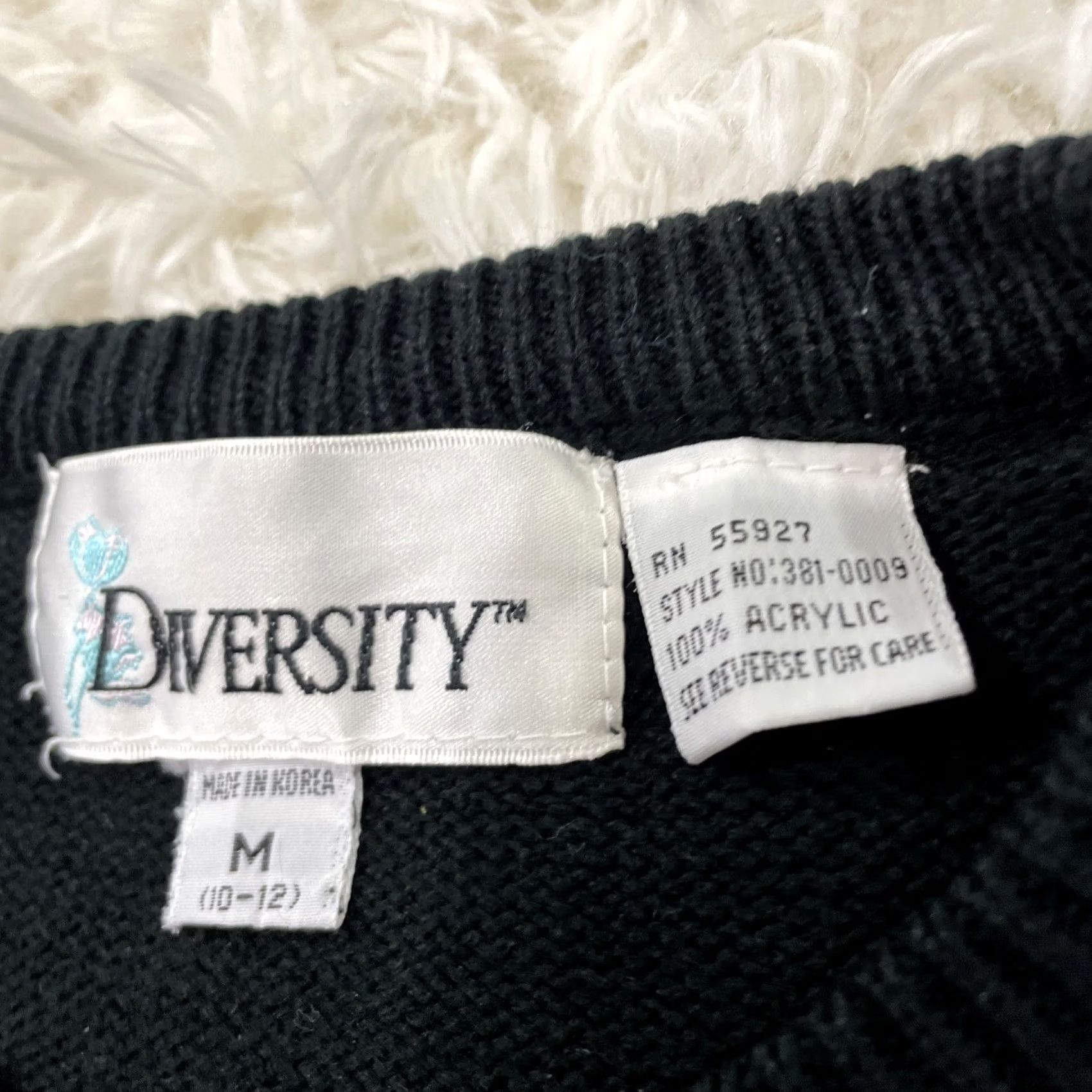 Vintage DIVERSITY Floral Vintage Sweater Women M Black Red Purple Knit Raglan M Size M / US 6-8 / IT 42-44 - 7 Thumbnail