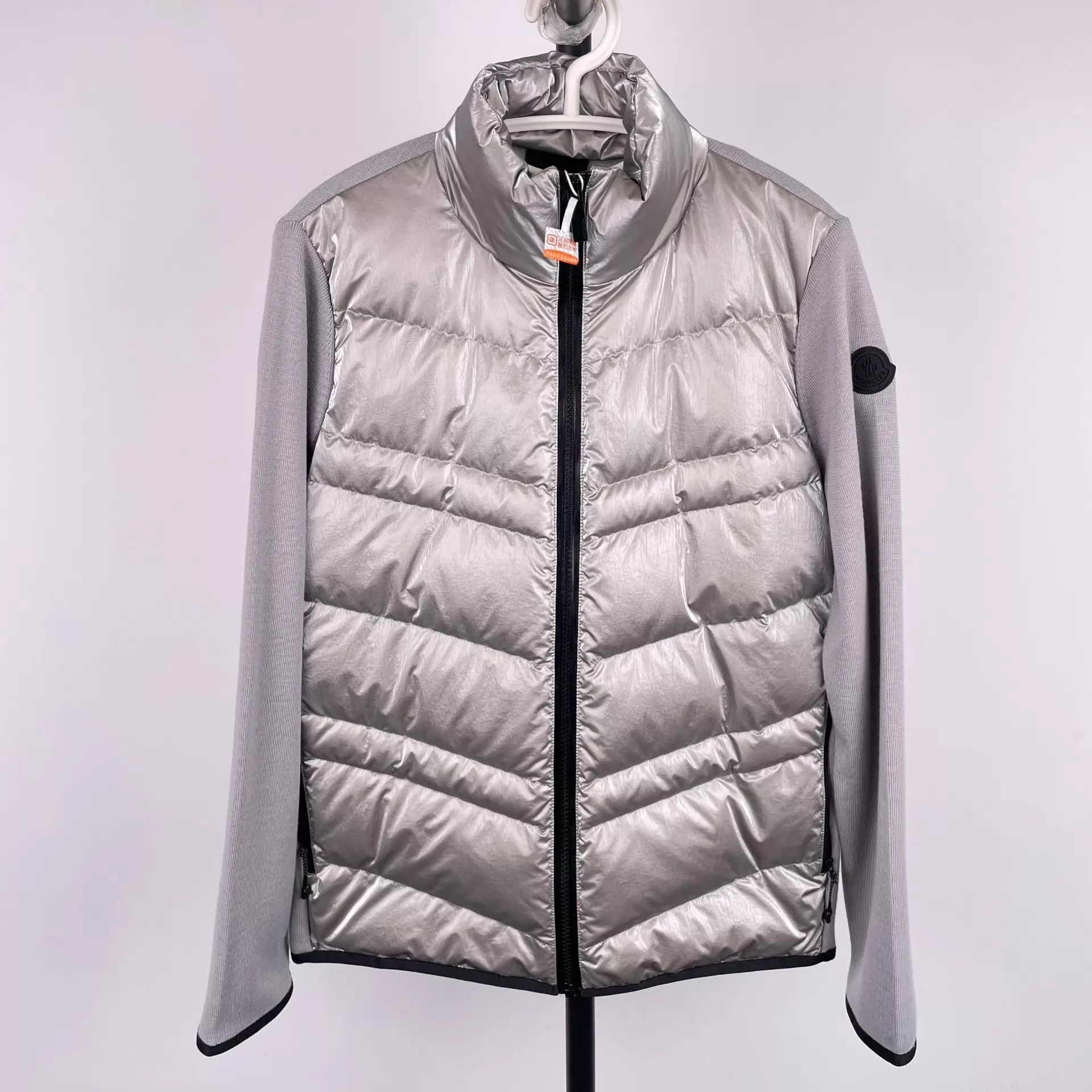 Moncler Moncler Silver Color Blocked Puffer Jacket Size XS / US 0-2 / IT 36-38 - 1 Thumbnail