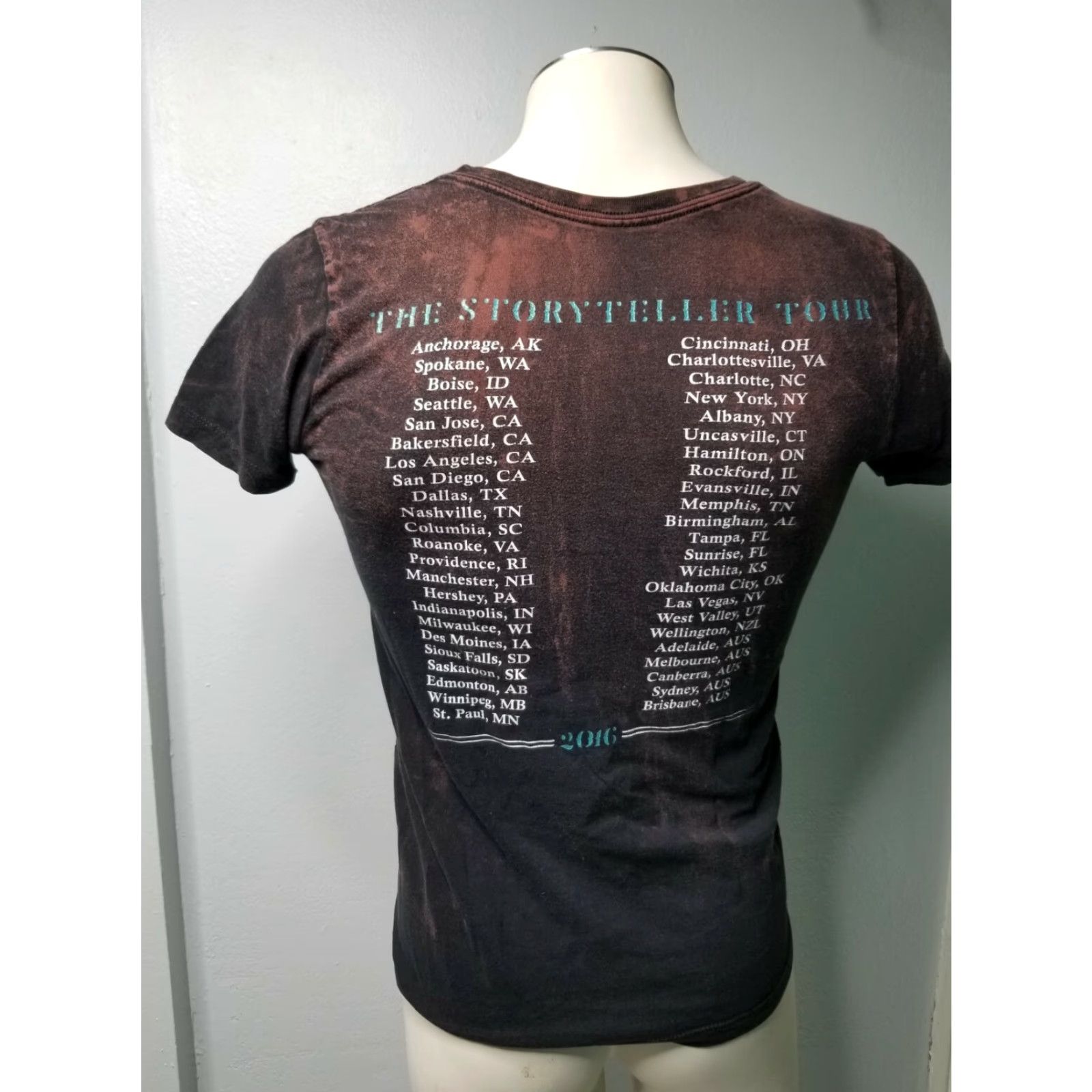 Doublet Womens XS Carrie Underwood Storyteller Tour 2016 Double Sided T Shirt Band Tee Size XS / US 0-2 / IT 36-38 - 2 Thumbnail