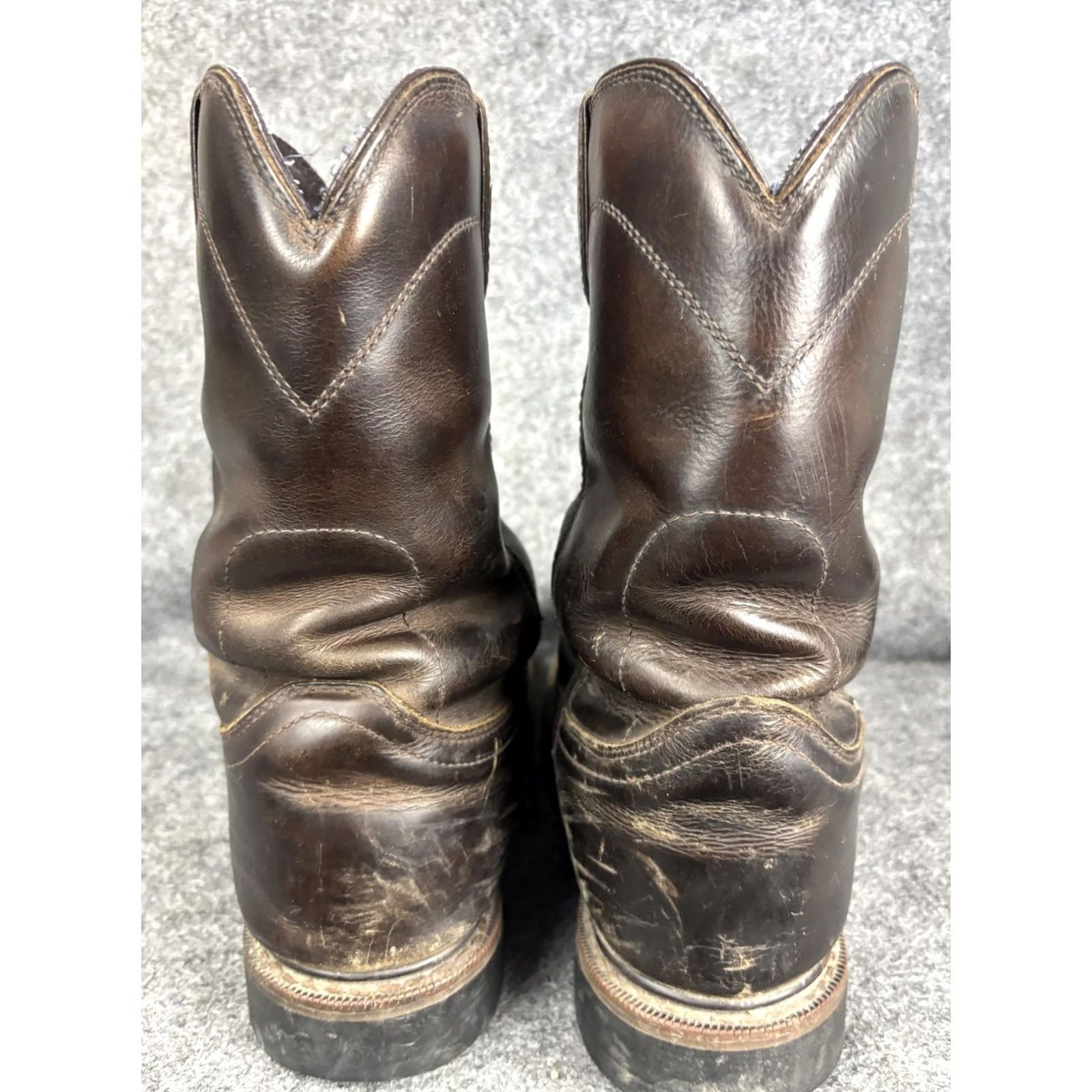 Vintage Justin WK4980 Waterproof Insulated Pull On Western Work Boots Mens 9.5 D Brown Leather Rubber Outsole Size US 10 / EU 43 - 7 Thumbnail