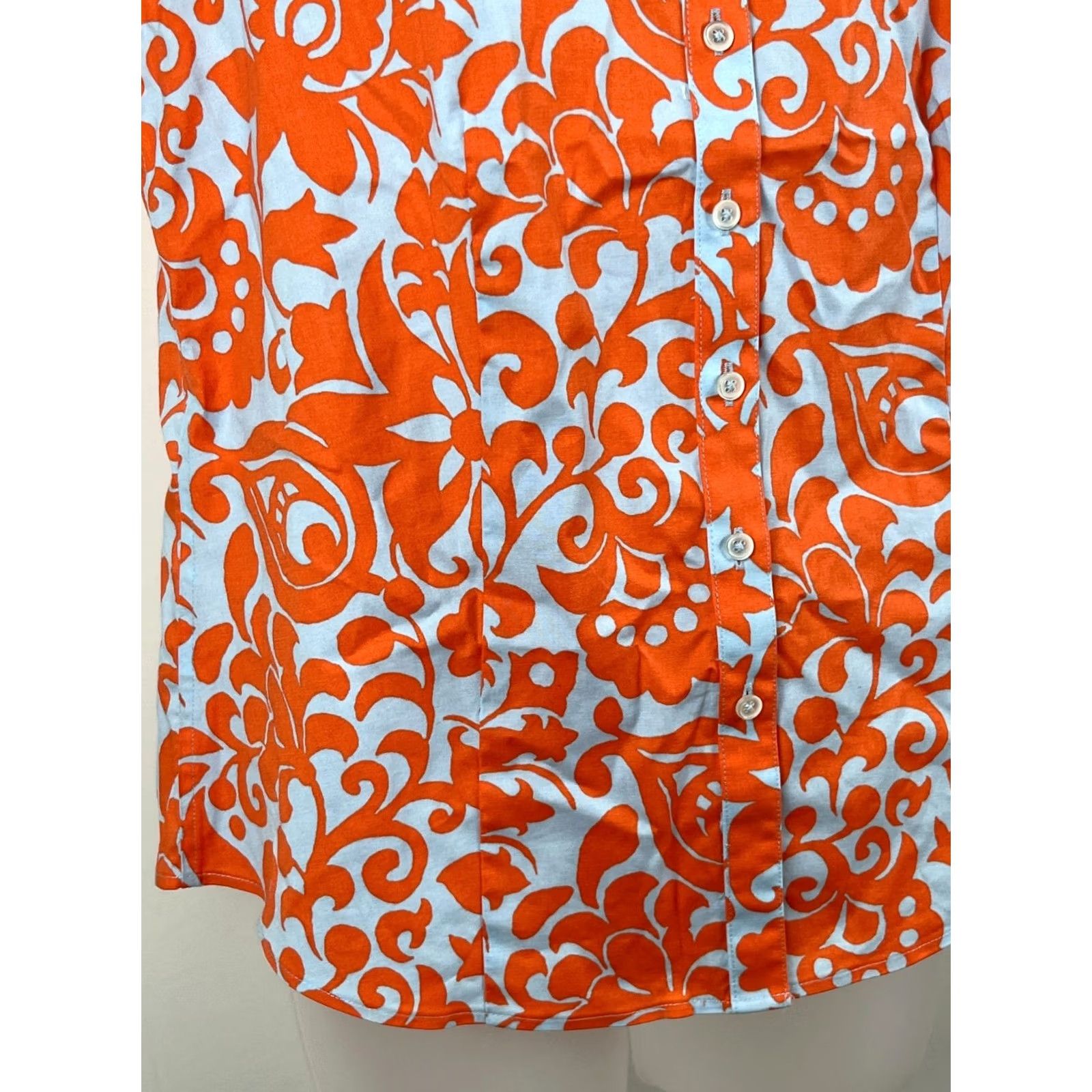 Talbots Talbots Blouse Womens 8P Orange Floral Sleeveless Button Front Non Iron Shirt Petite Size Type Blouse Womens Girls? Size M / US 6-8 / IT 42-44 - 4 Thumbnail