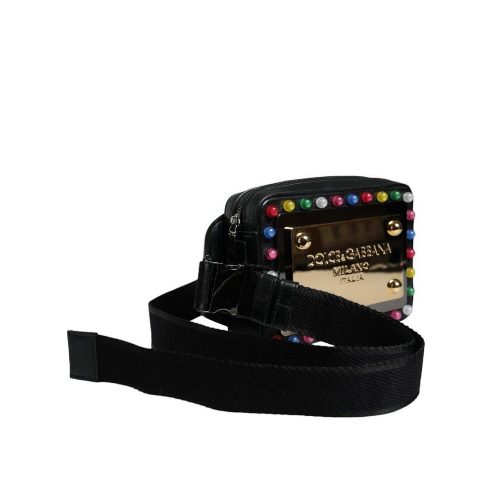 Dolce & Gabbana Dolce & Gabbana Black Leather LED Logo Belt Waist Fanny Pack Size ONE SIZE - 3 Thumbnail