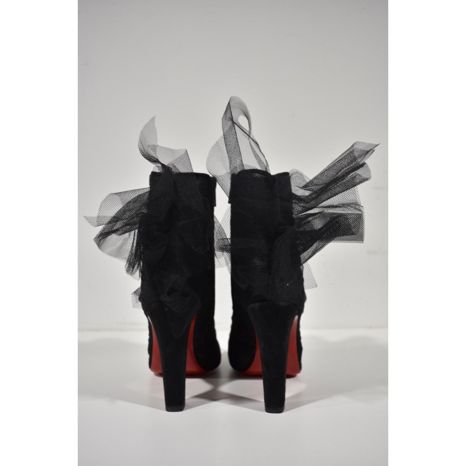 Christian Louboutin Christian Louboutin Libellibooty 100 Black Mesh Tulle Size US 10 / IT 40 - 7 Thumbnail