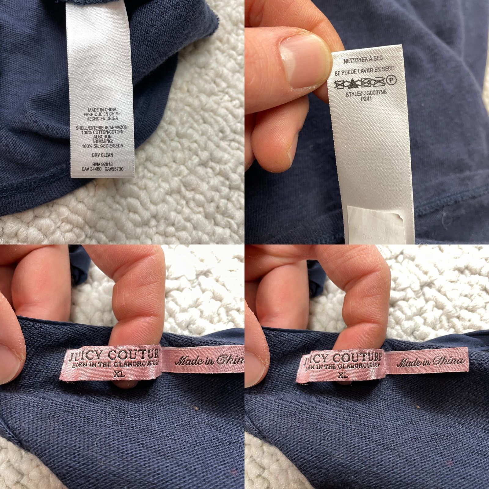 Juicy Couture VINTAGE Juicy Couture Shirt Dress Womens XL Blue Long Sleeve Cotton w/ Silk Trimming Size XL / US 12-14 / IT 48-50 - 8 Thumbnail