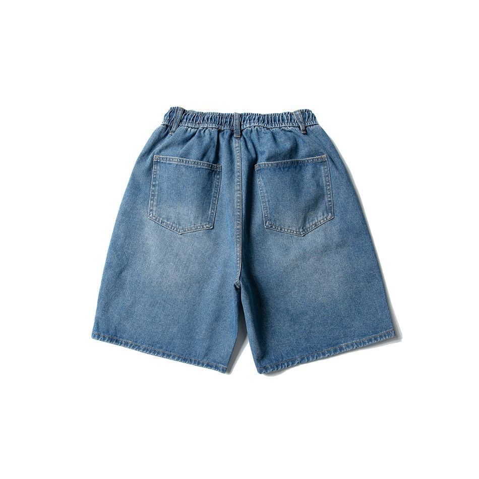 Vintage Retro washed straight leg men's loose casual denim shorts Size US 32 / EU 48 - 2 Thumbnail