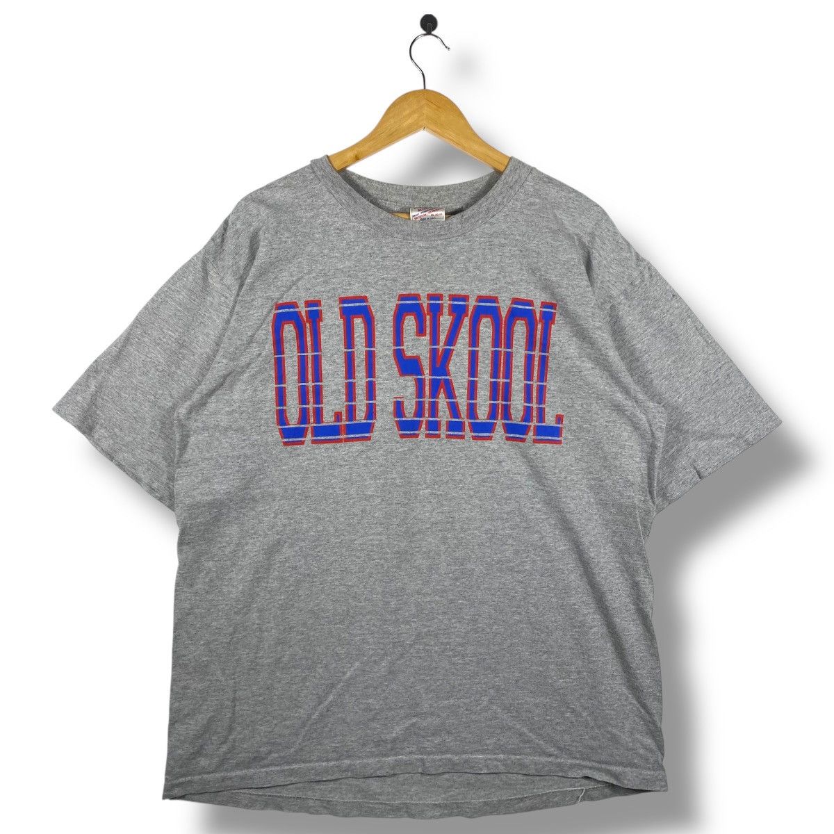 Vintage Vintage 90's OLD SKOOL Logo Graphic Tee Shirt Extra Size US XL / EU 56 / 4 - 1 Thumbnail