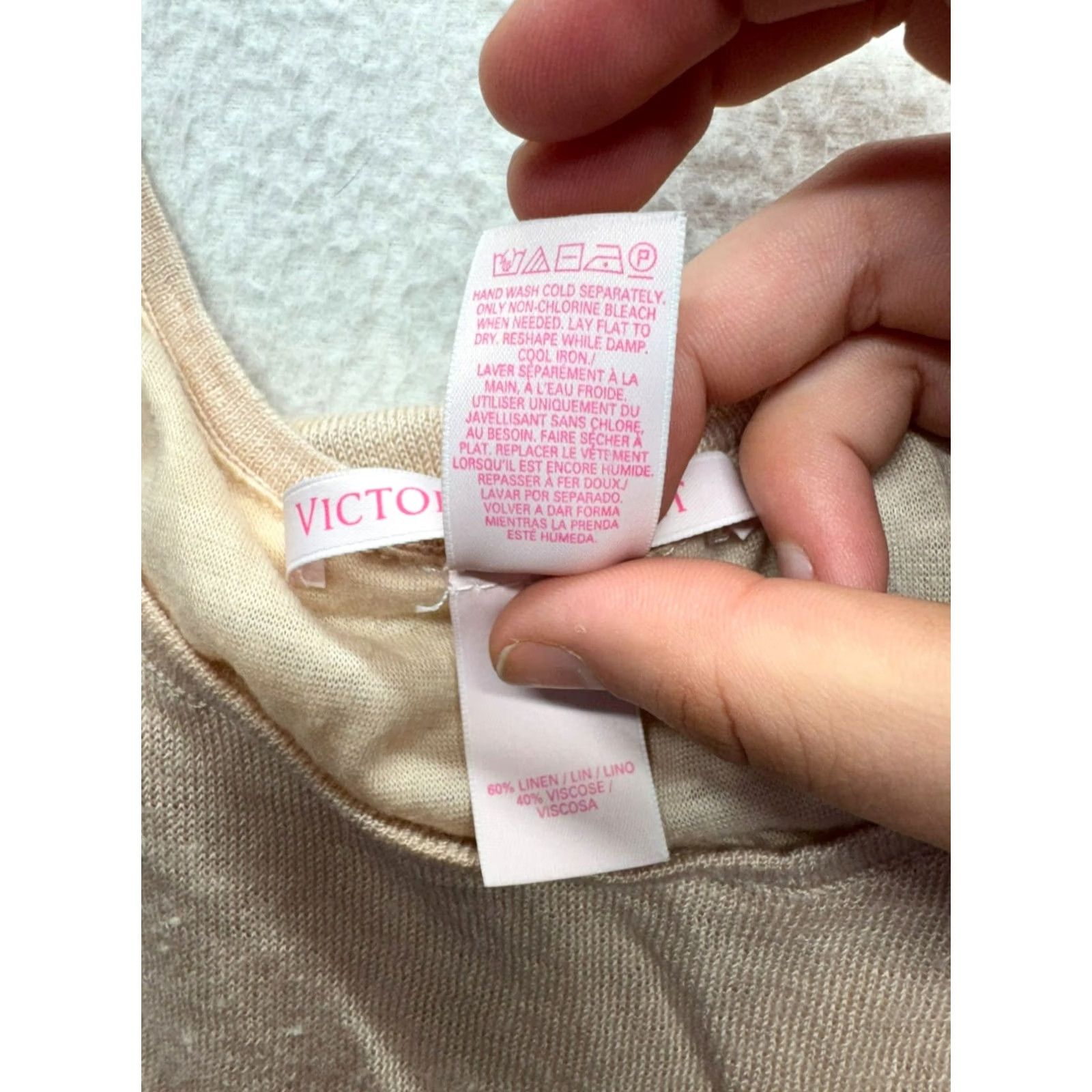 Victoria's Secret Victoria's Secret knit Maxi Dress Womens L Beige Linen Viscose Sleeveless Maxi Long 49" Pit To Pit 15" Pre-Owned Like New Size L / US 10 / IT 46 - 6 Thumbnail