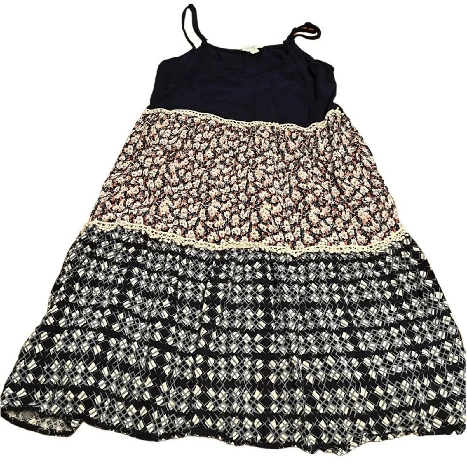 The Unbranded Brand Umgee tiered mixed pattern spaghetti strap dress, size Small Size S / US 4 / IT 40 - 1 Thumbnail
