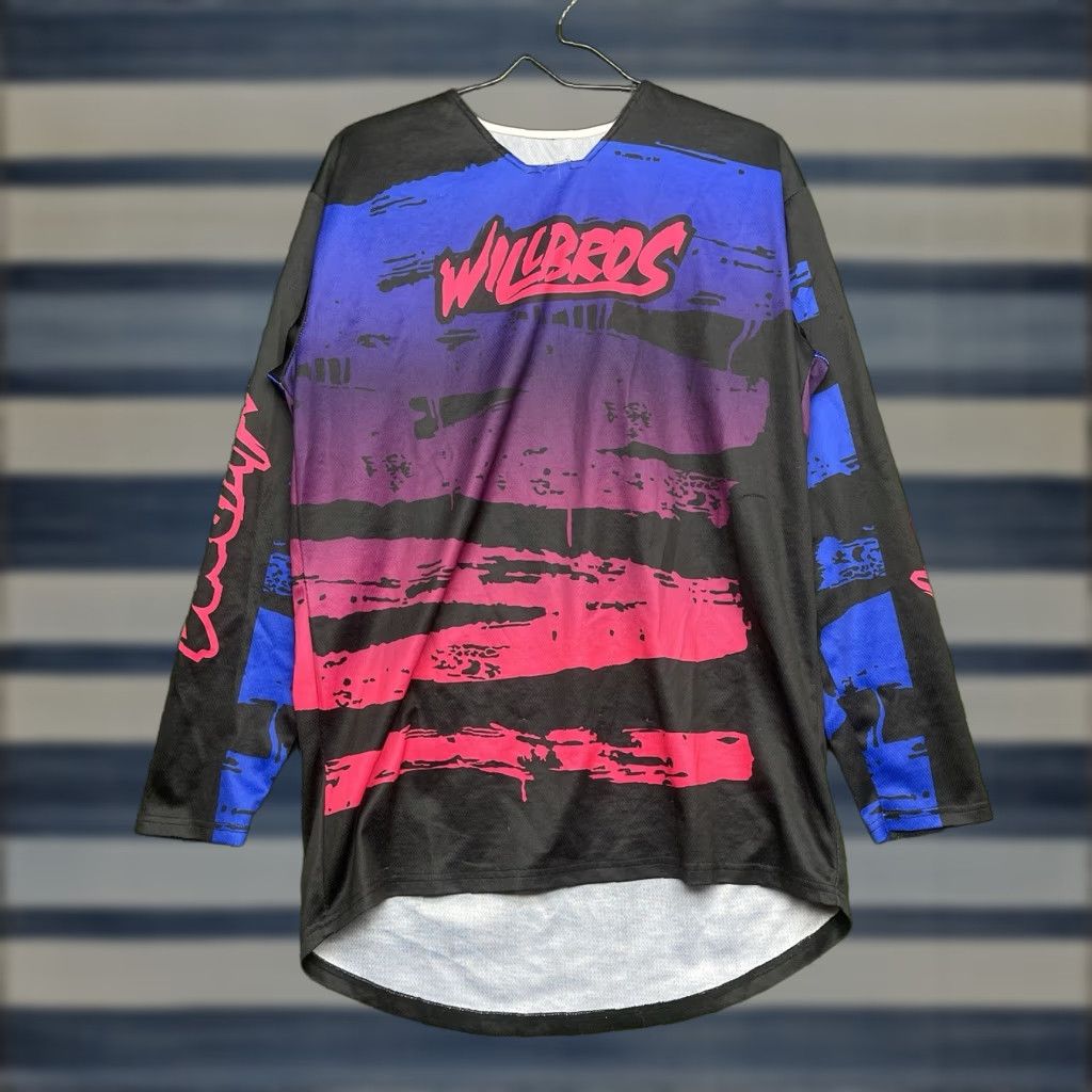 Pinko Willbros Jersey Shirt Womens L Multicolor Long Sleeve Crew Neck Printed 90s Colorful Mascot? Size L / US 10 / IT 46 - 1 Thumbnail