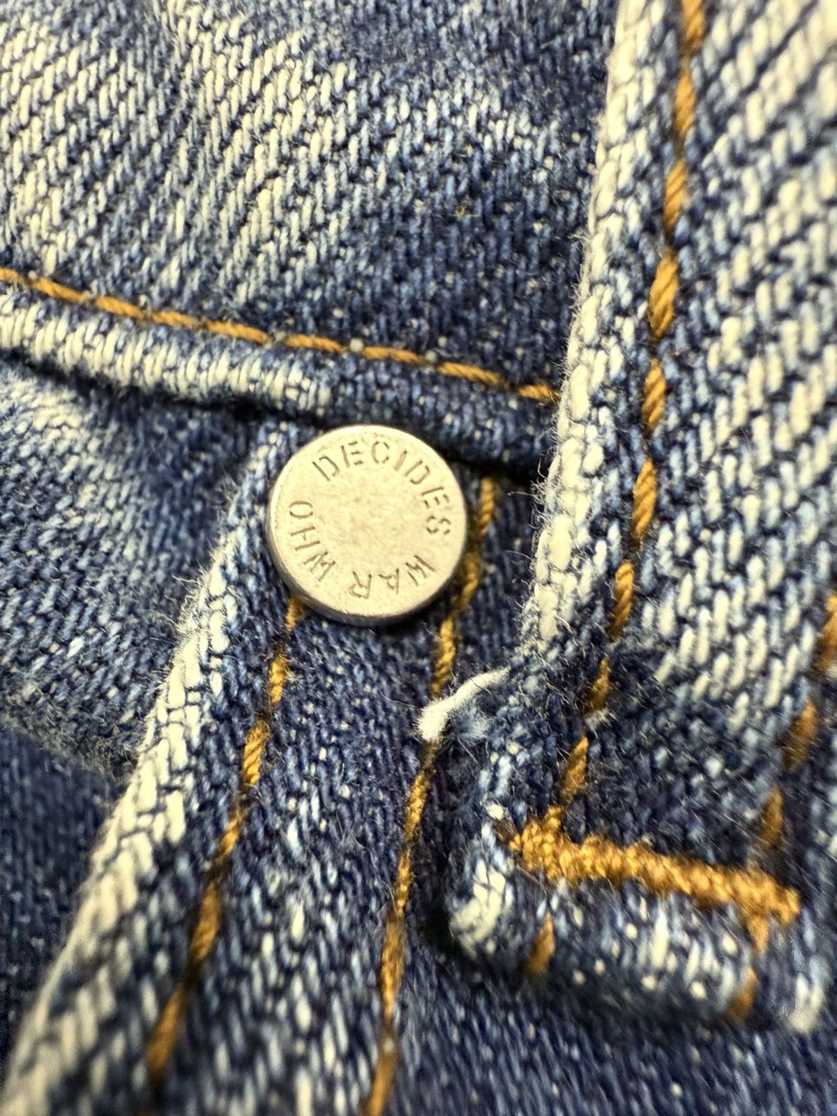 Who Decides War RHINESTONE WASHED DENIM Size US 36 / EU 52 - 4 Thumbnail