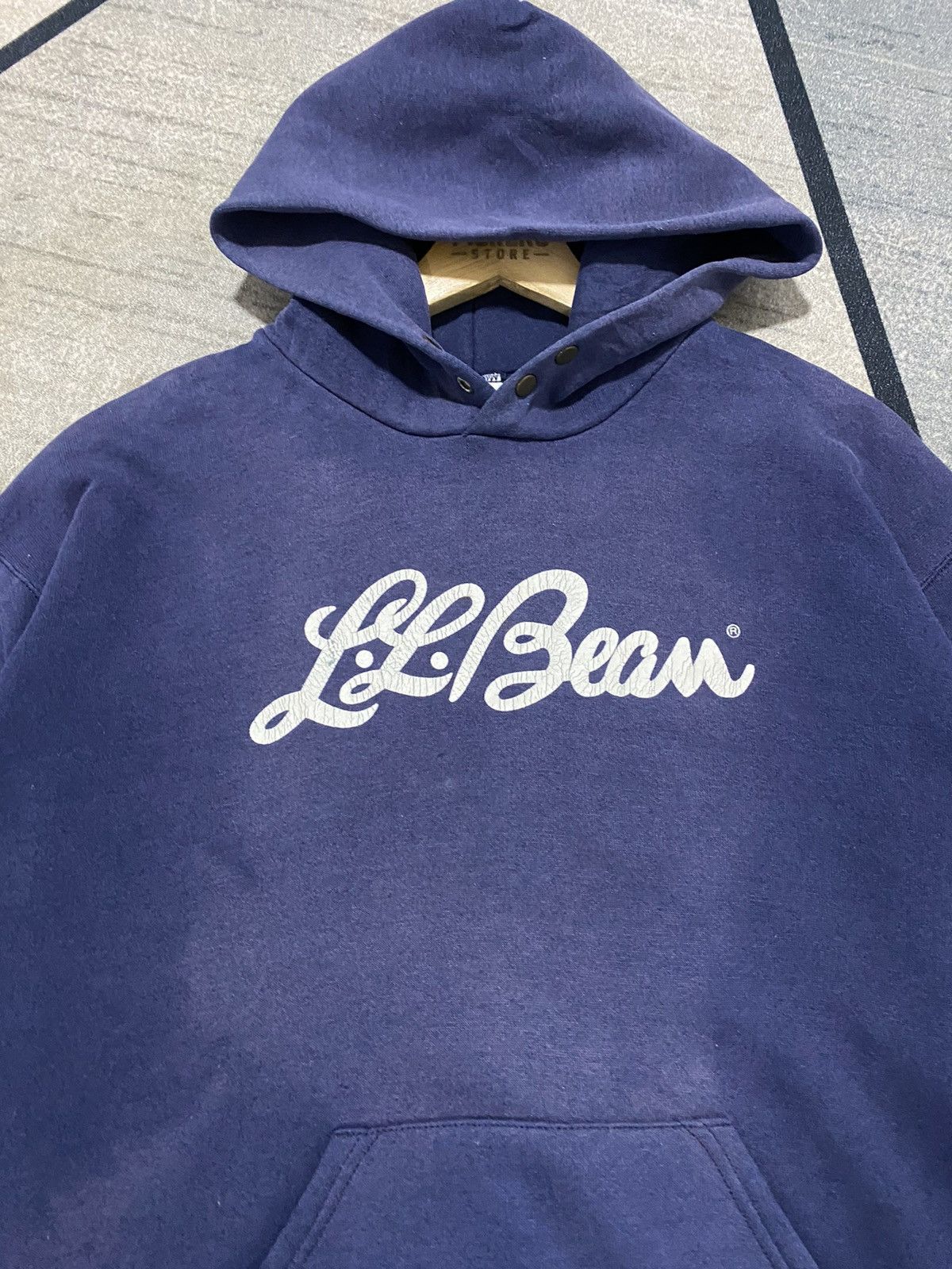 L.L. Bean Vintage LL Bean X Russell Athlentic Hoodie Navy Spellout Size US M / EU 48-50 / 2 - 3 Thumbnail
