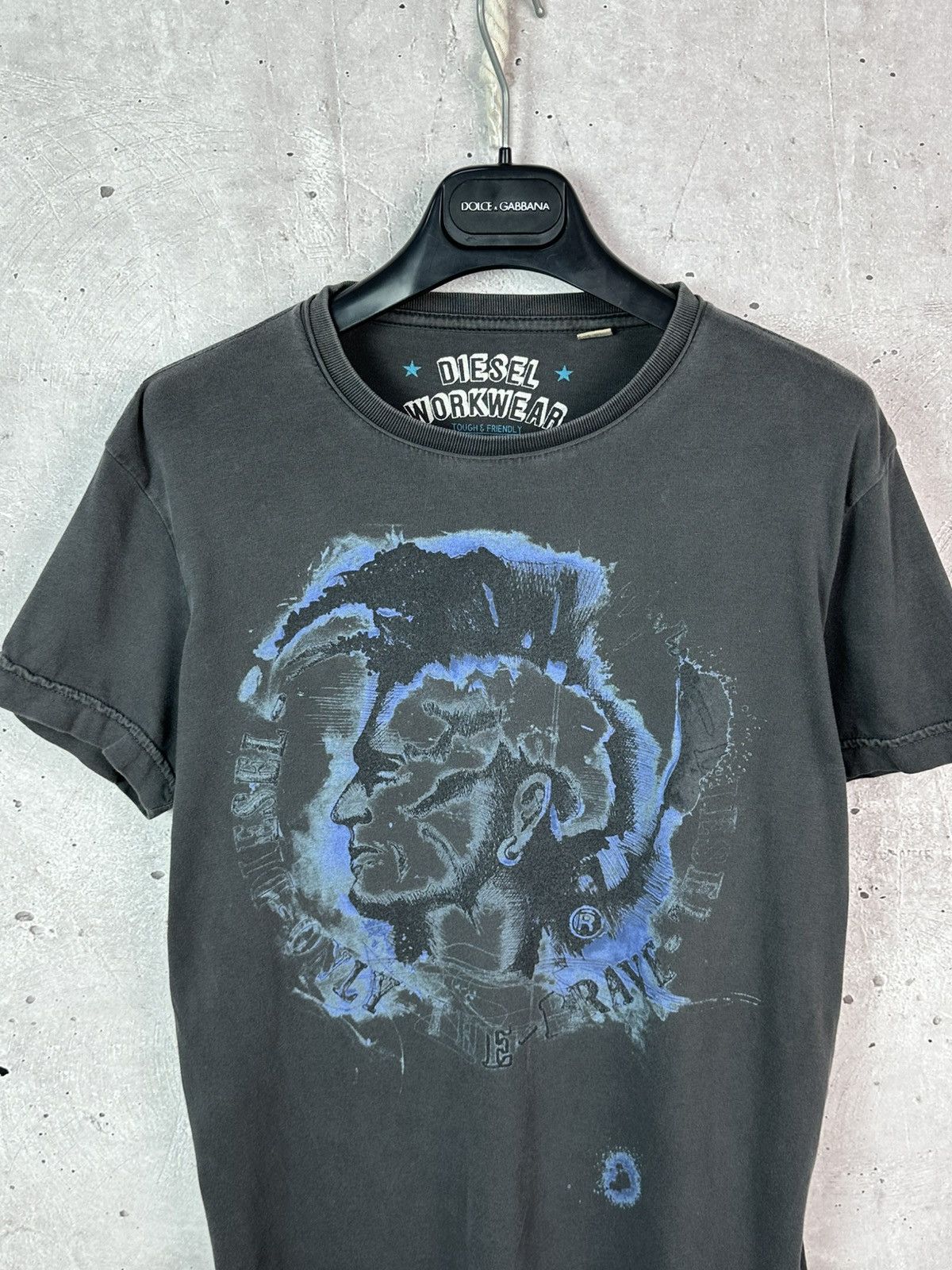 Diesel Vintage Diesel Printed Punk Washed Grey T-shirt Size US S / EU 44-46 / 1 - 2 Thumbnail