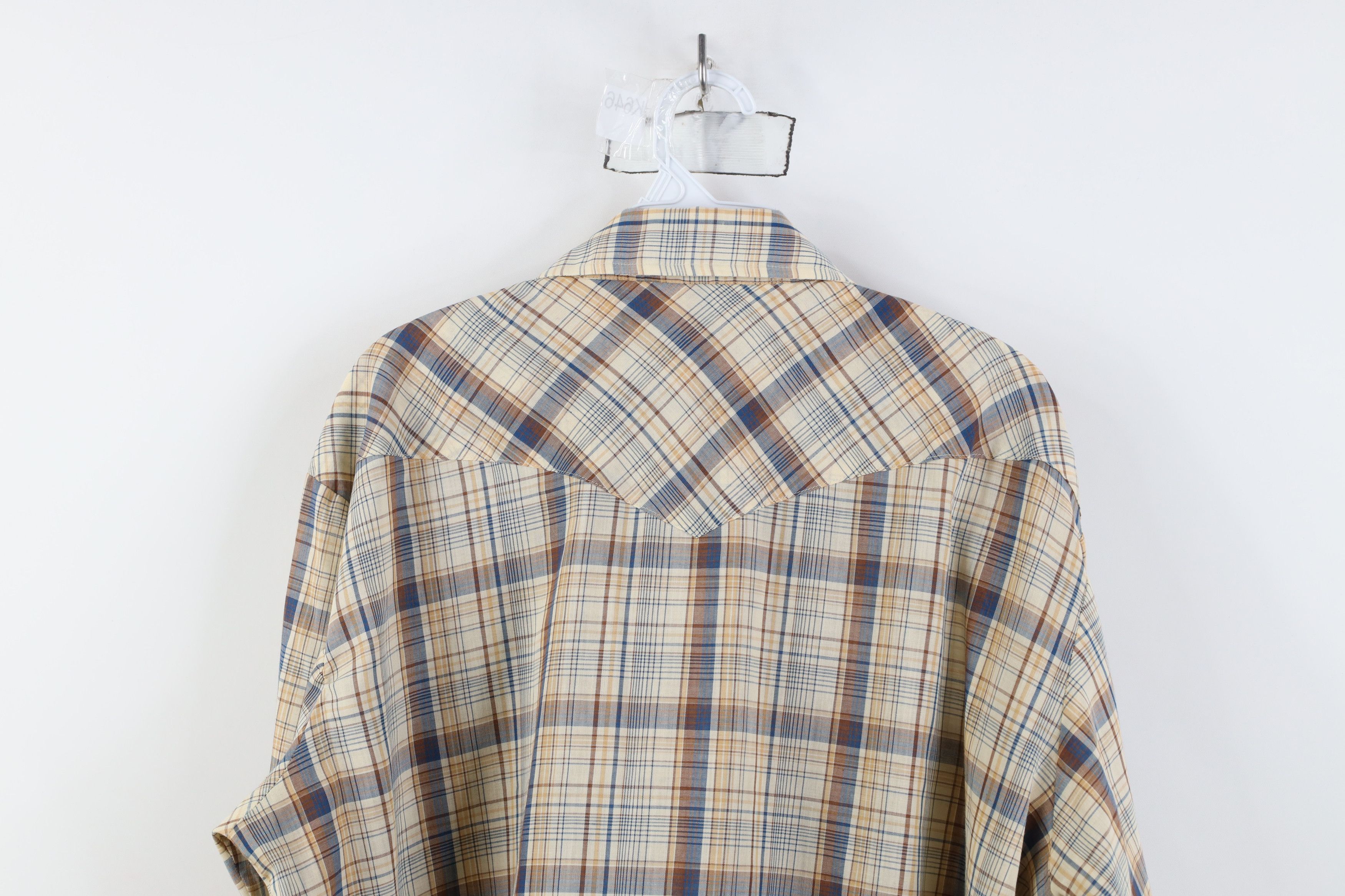 Vintage Vintage 70s Streetwear Rodeo Cowboy Snap Button Shirt Plaid Size US XL / EU 56 / 4 - 12 Thumbnail