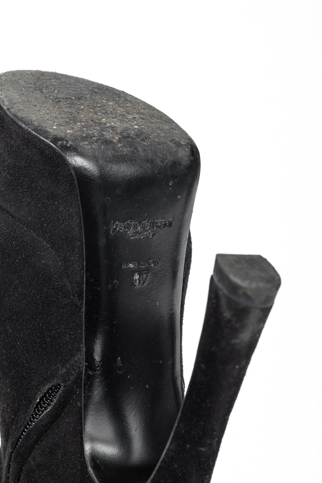 Yves Saint Laurent Yves Saint Laurent Palais Black Suede Platform Booties Size US 6.5 / IT 36.5 - 5 Thumbnail