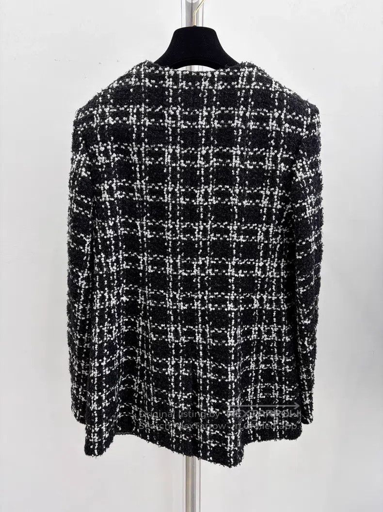 Chanel Chanel Black and white plaid sequin rhinestone buckle twee Size XS / US 0-2 / IT 36-38 - 2 Thumbnail