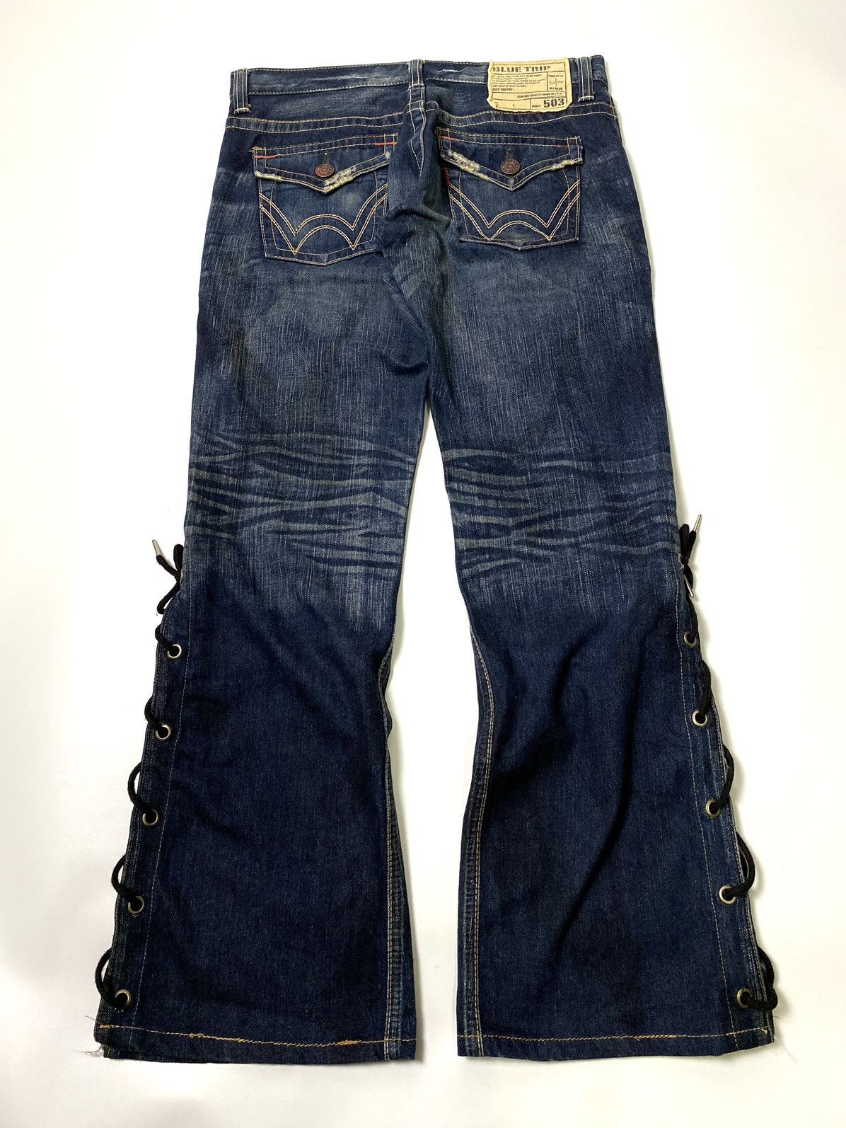 If Six Was Nine Lace up pant jeans edwin flare japanese brand Size US 32 / EU 48 - 2 Thumbnail