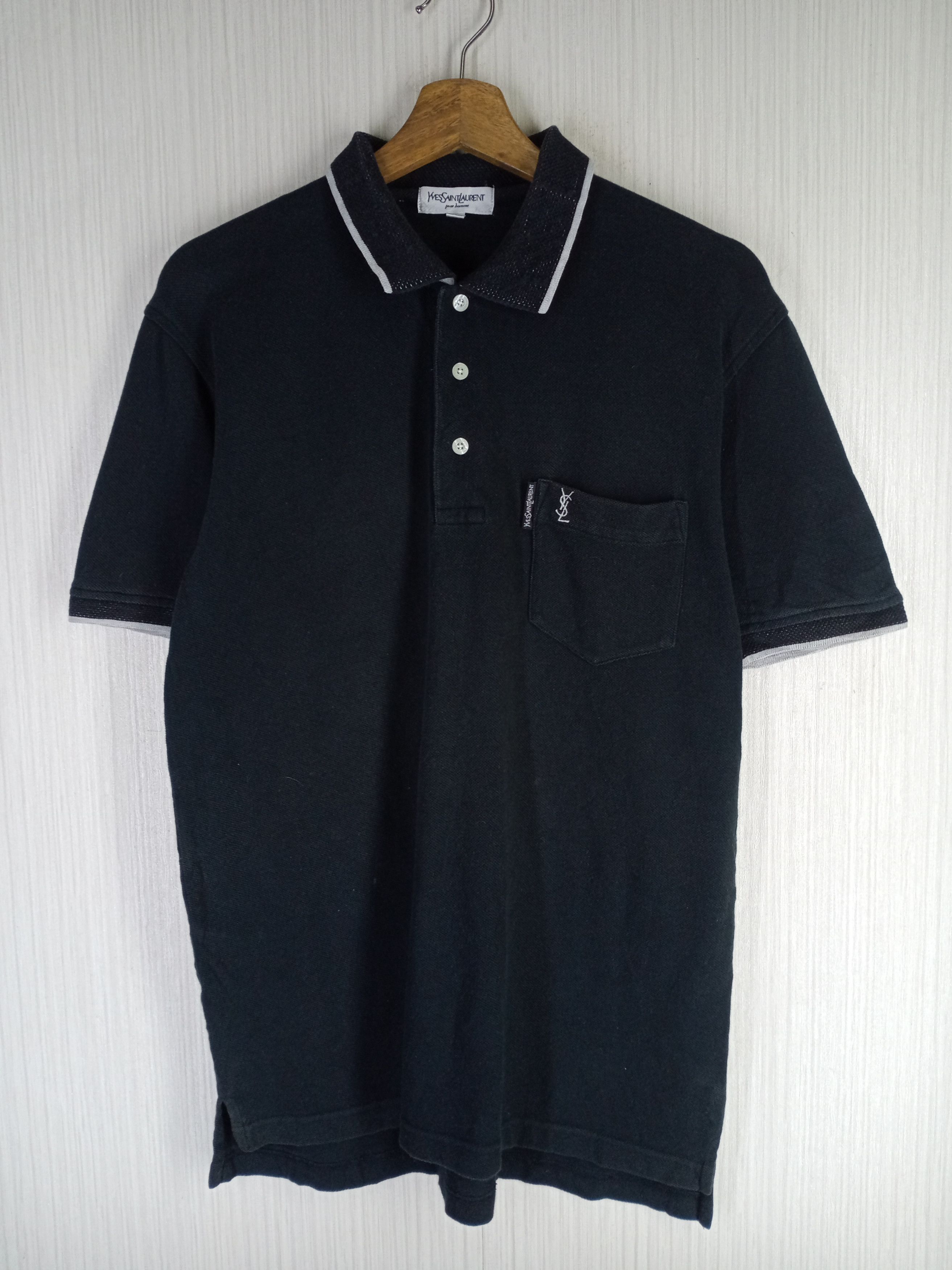 Yves Saint Laurent Rare Vintage 90s Yves Saint Laurent Pour Homme Polo Shirt Size US M / EU 48-50 / 2 - 2 Thumbnail