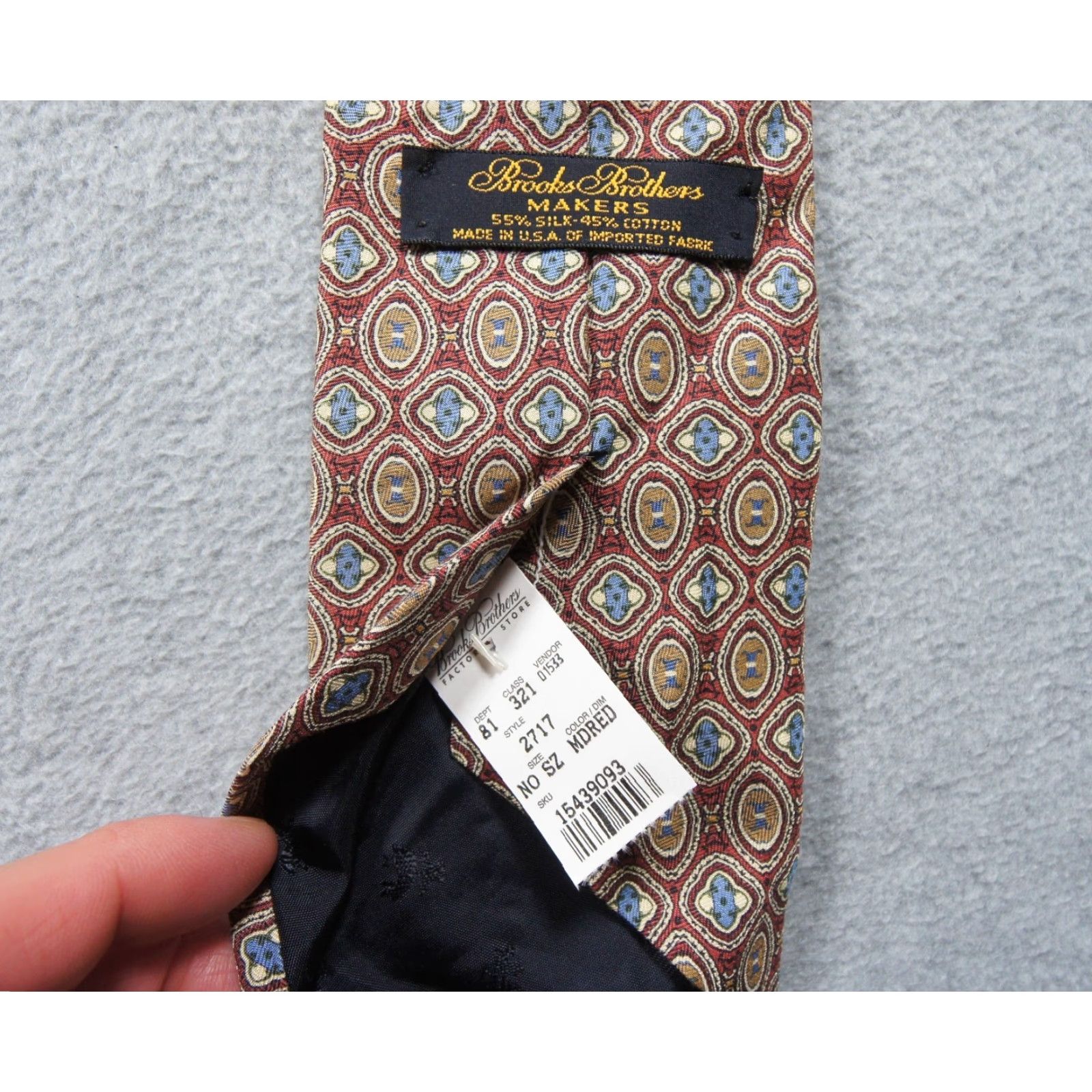 Brooks Brothers VINTAGE Brooks Brothers Tie Red Makers Silk Cotton NEW OLDSTOCK Work Business Tie Mens Size ONE SIZE - 5 Thumbnail