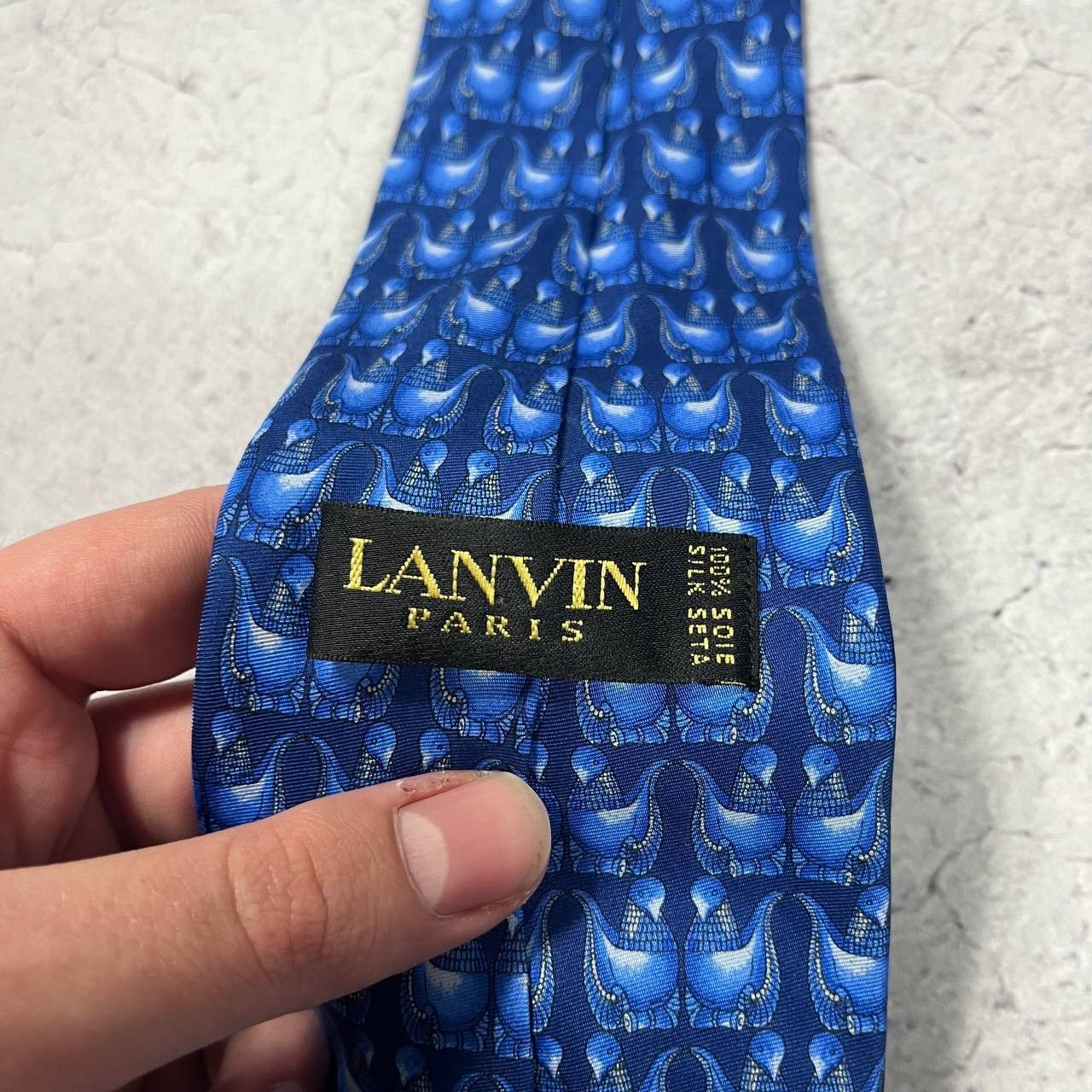 Lanvin Lanvin Tie Silk Bird Pattern Vintage Size ONE SIZE - 4 Thumbnail