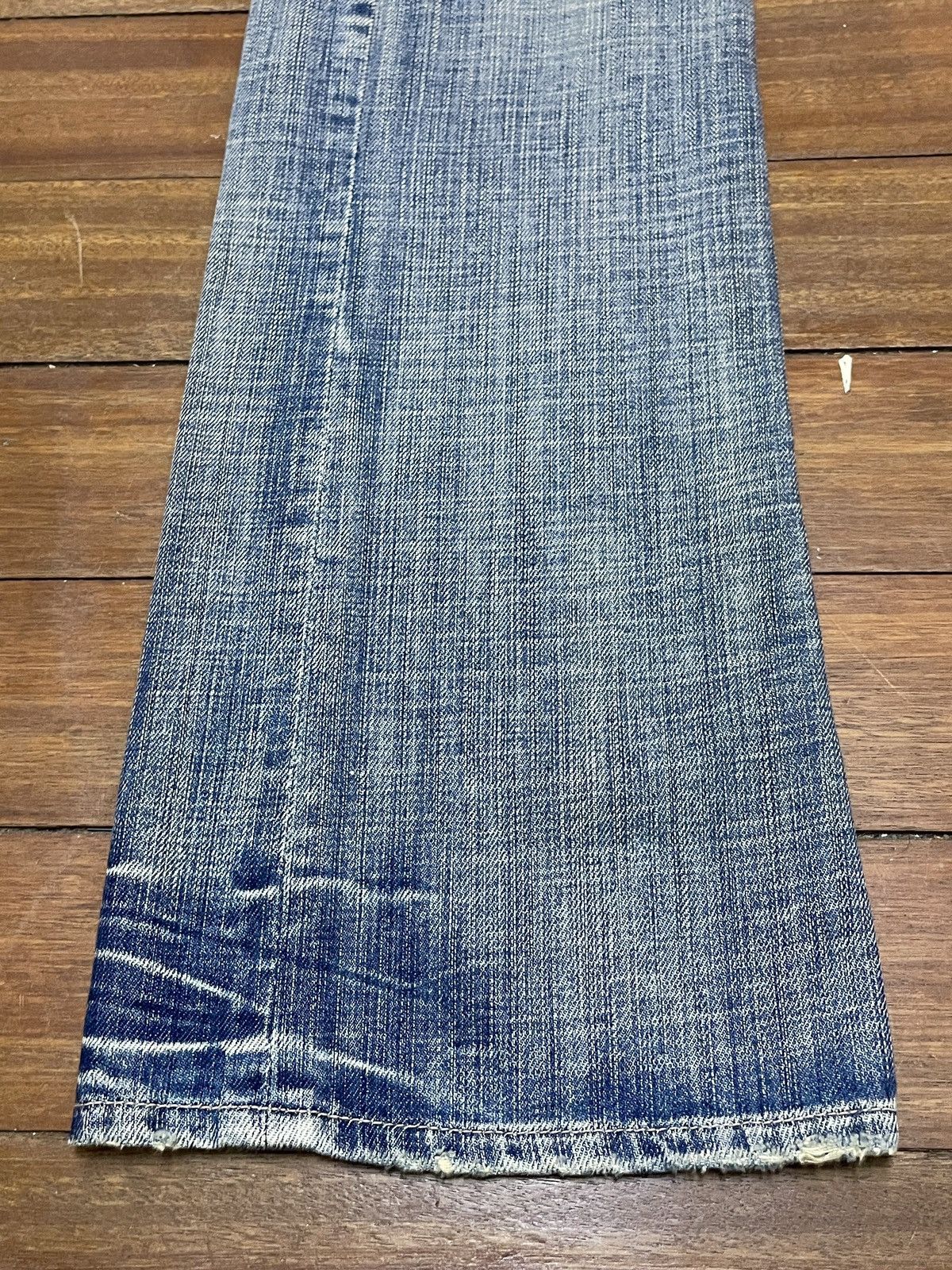Le Grande Bleu (L.G.B.) Rare Design Vintage Brand Heritage Stone Flared Jeans 1990s Size US 30 / EU 46 - 5 Thumbnail