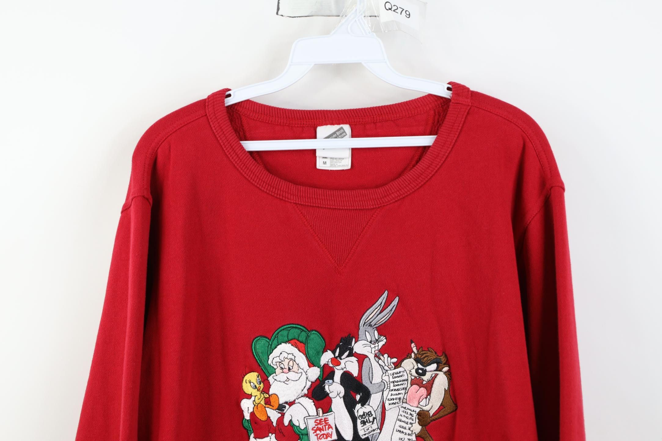 Vintage Vintage 90s Looney Tunes Christmas Santa Claus Sweatshirt Size M / US 6-8 / IT 42-44 - 2 Thumbnail
