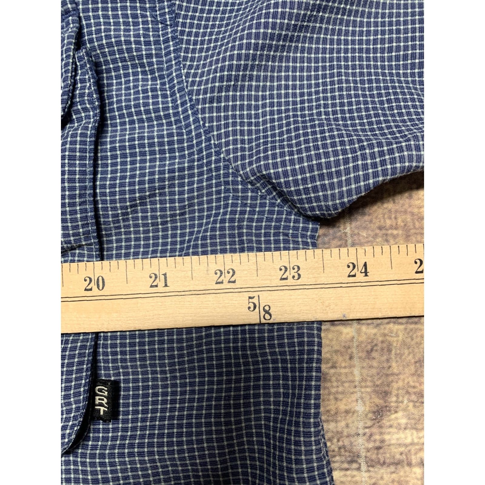 Vintage Columbia GRT Sportswear Mens Short Sleeve Button-Down Blue White Plaid Shirt Size US 31 - 7 Thumbnail