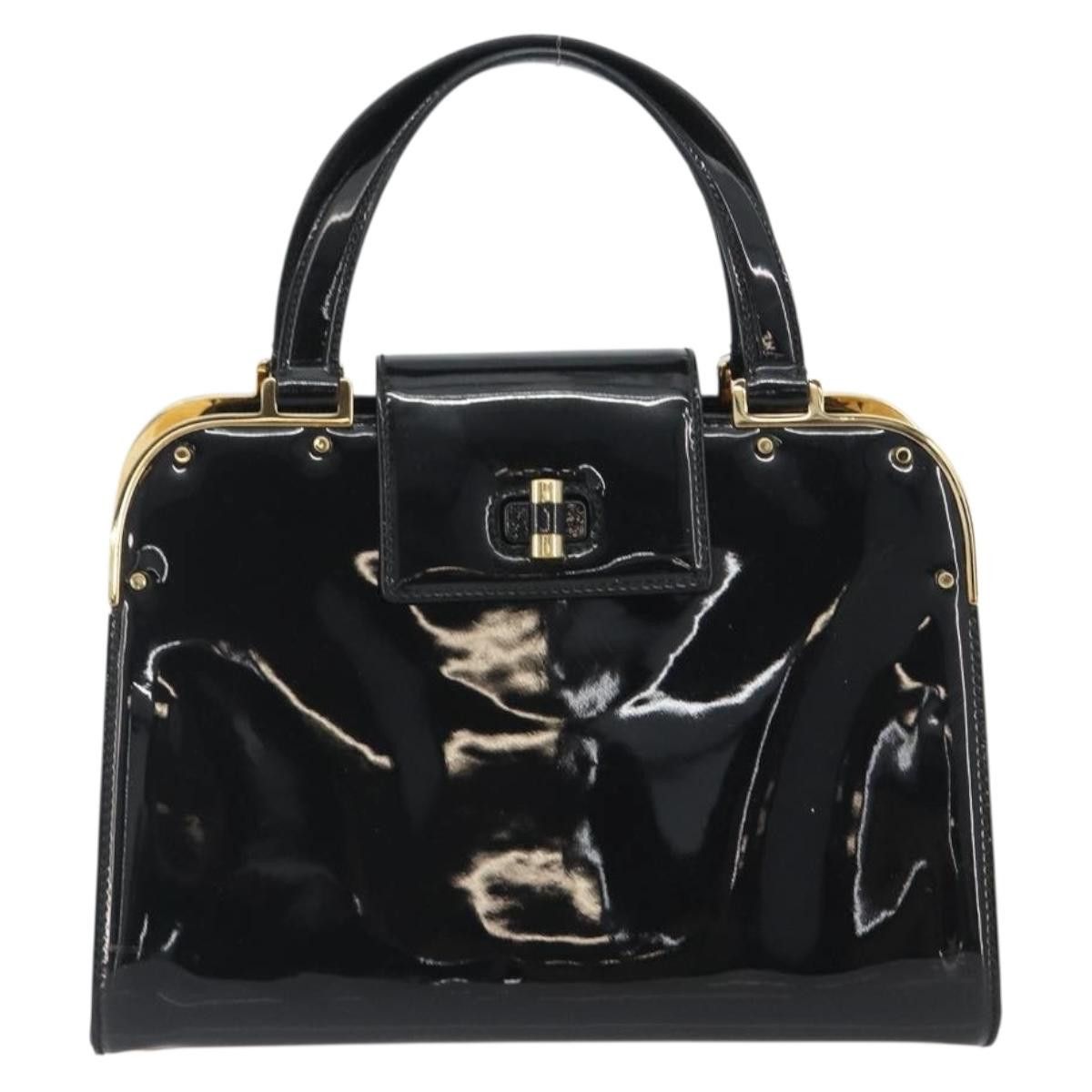 Saint Laurent Paris SAINT LAURENT Hand Bag Patent Leather Black Gold Auth Size ONE SIZE - 13 Thumbnail