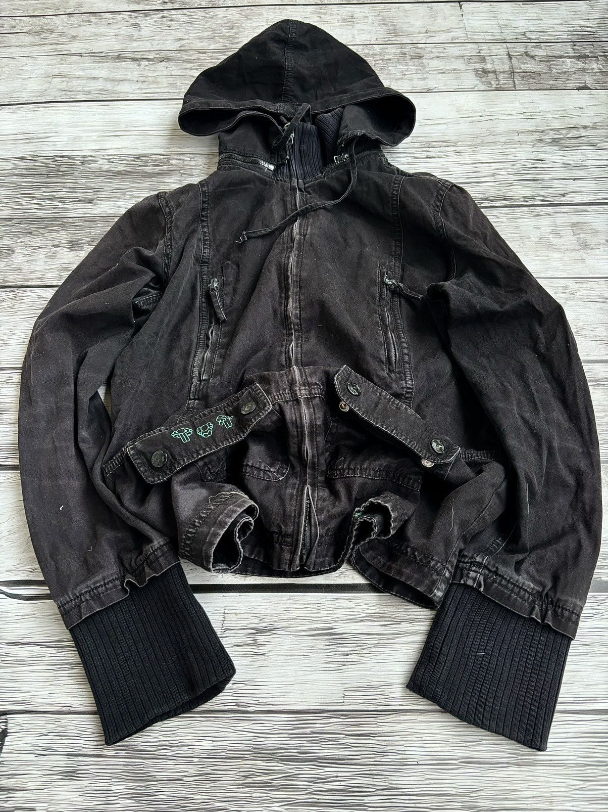 Hysteric Glamour × Vintage Cropped Avant Garde If Six Was Nine Style Washed Jacket Size US S / EU 44-46 / 1 - 2 Thumbnail