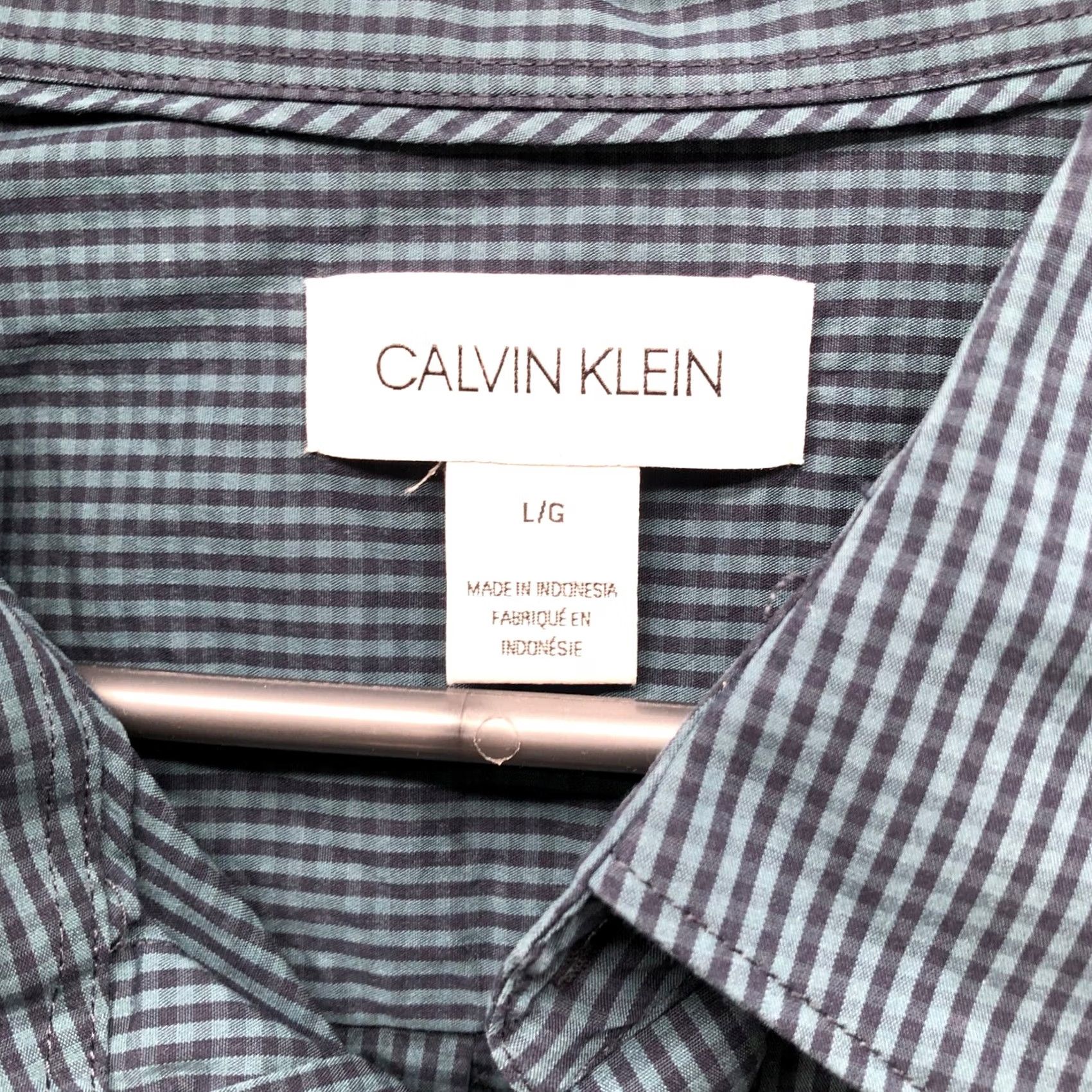 Calvin Klein Calvin Klein Button-Up Shirt Mens L Teal Gingham Plaid Green Black Long Sleeve Collared Pocketed Casual Workwear Shirts Pattern Check Size US L / EU 52-54 / 3 - 3 Thumbnail